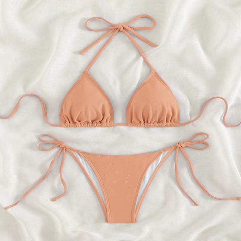 Swimwear Women Bandage Women Triangle Bathing Suits 2 Pieces Bikini Bowknot Swimsuit Bikini Set Swimwear Bikini Sets Bikinis Bathing Suit Push Up Swimsuit Summer Beachwear