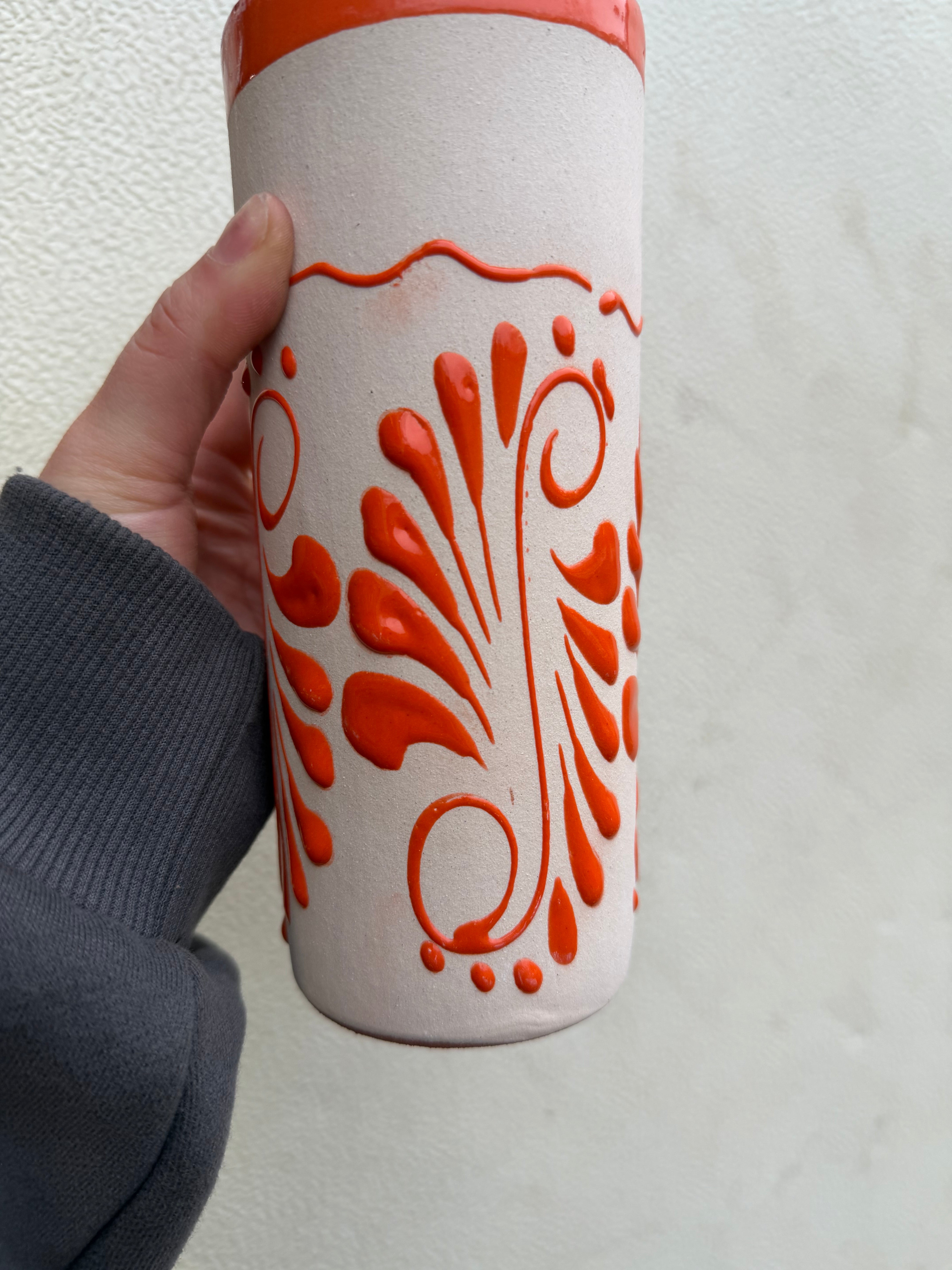Taza de Barro Mexicana Naranja