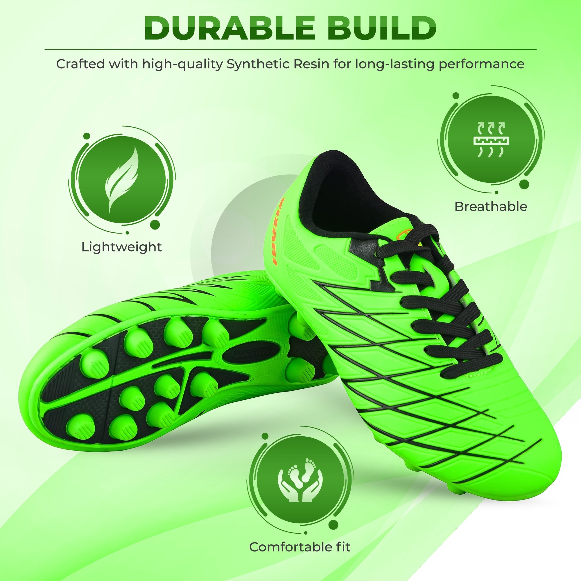 Boca Firm Ground Soccer Cleats - Green/Black