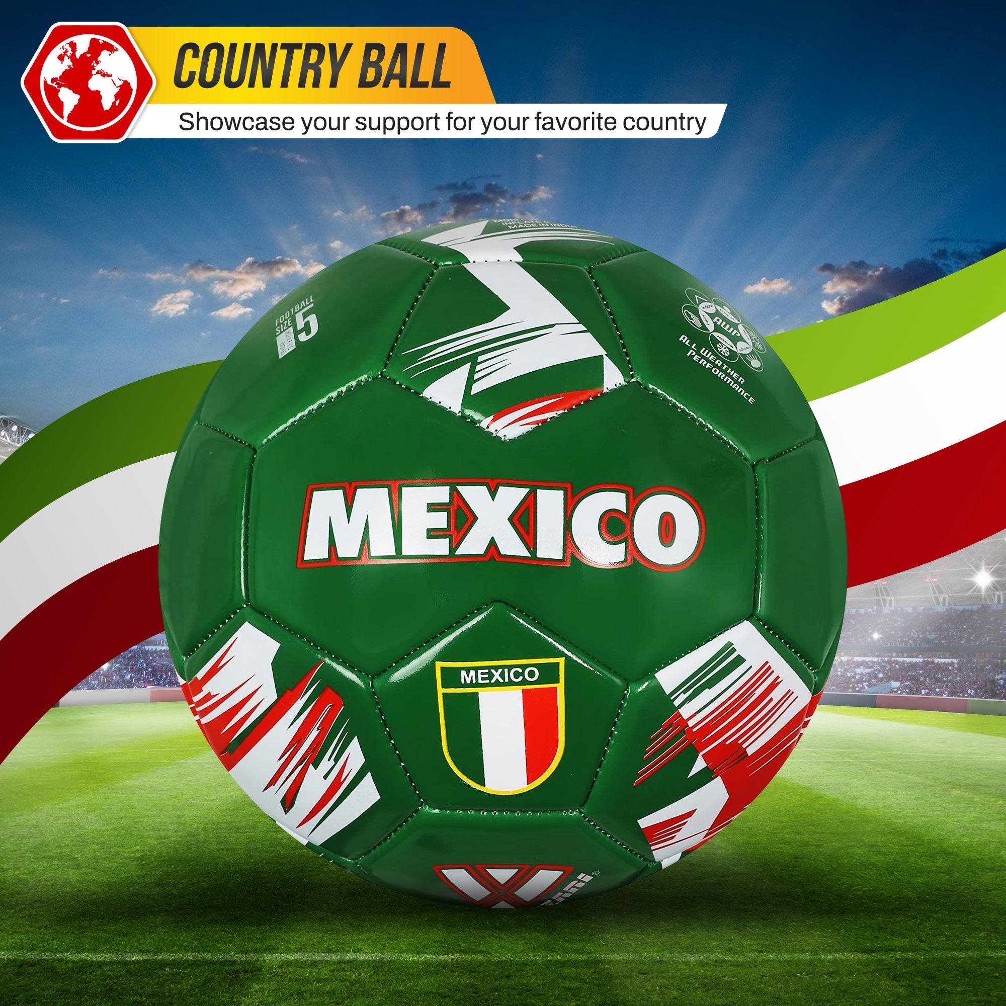 National Team Soccer Balls-Mexico Green