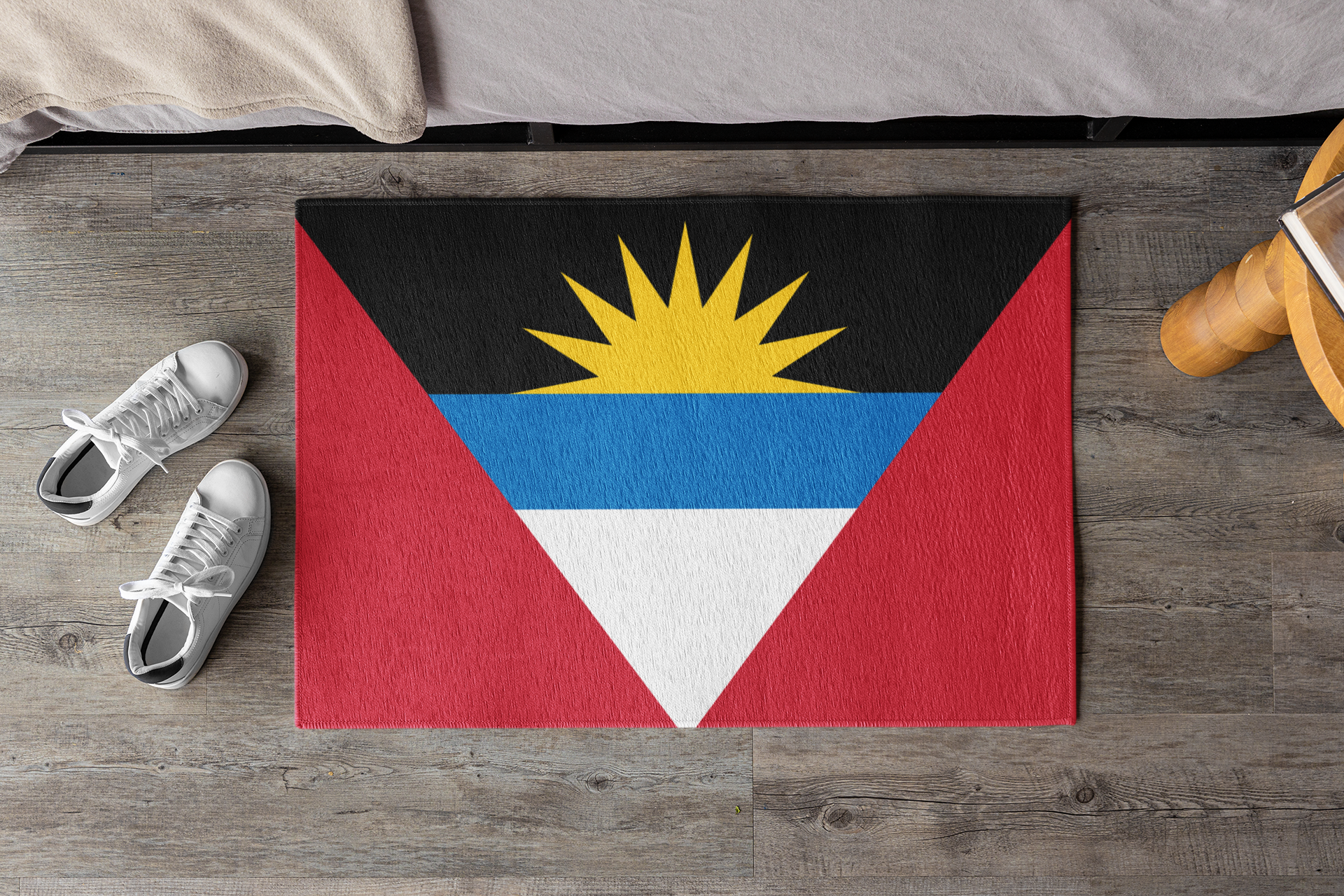 Felpudo exterior antideslizante con la bandera de Antigua y Barbuda | Saint John's | Antiguan Liberta | 24"x36"