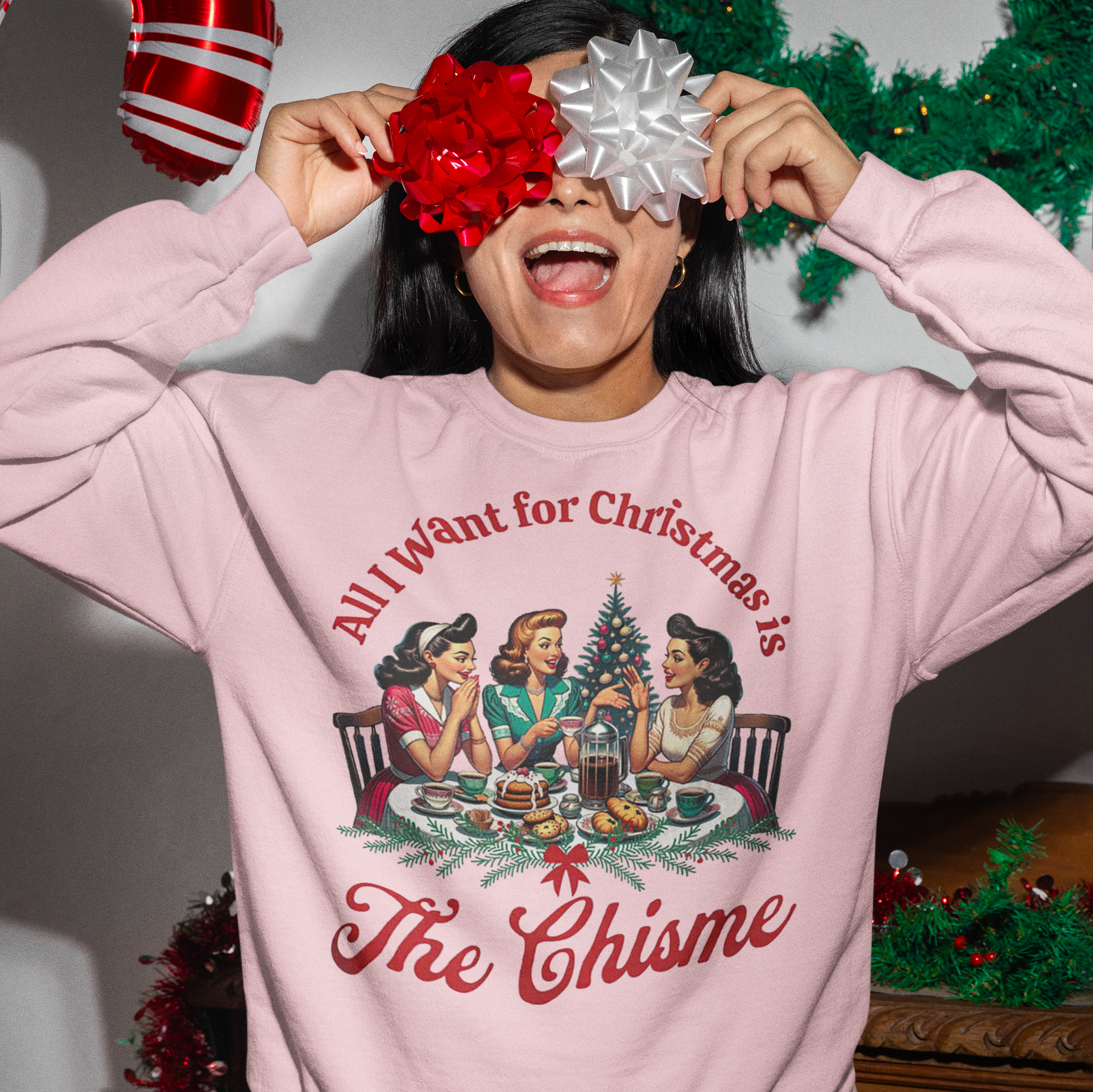 Todo lo que quiero para Navidad es el suéter navideño The Chisme Comfy | Divertido Latino