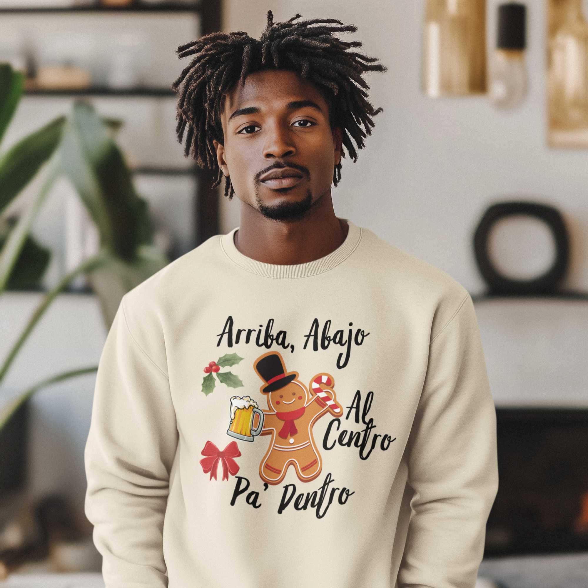 Arriba, Abajo, Al Centro, Pa' Dentro Comfy Christmas Crewneck Sweater | Latino