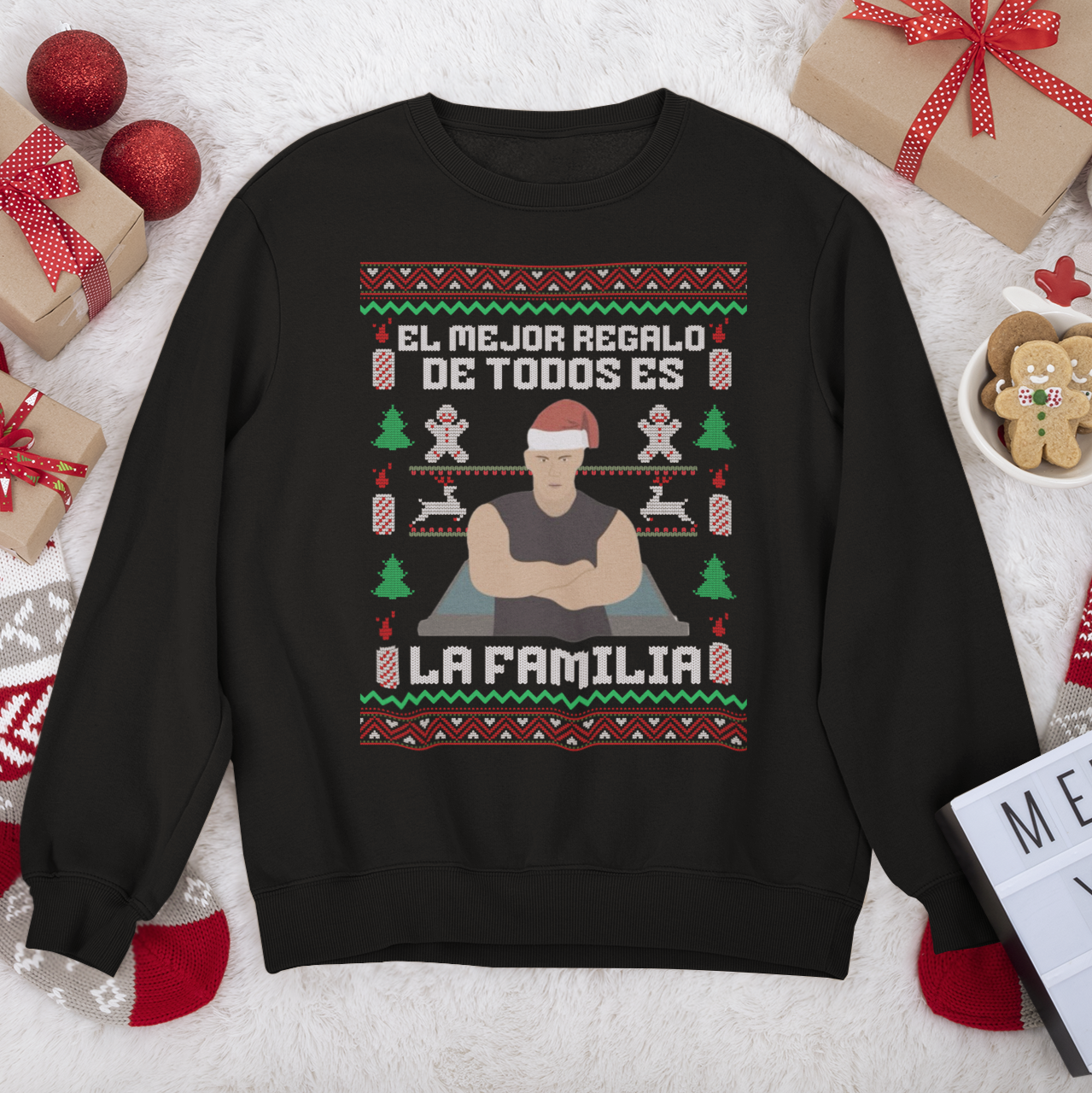 El Mejor Regalo De Todos Es La Familia Vin Fast Furious Latino Ugly Christmas Sweater | Diesel 3 Colores