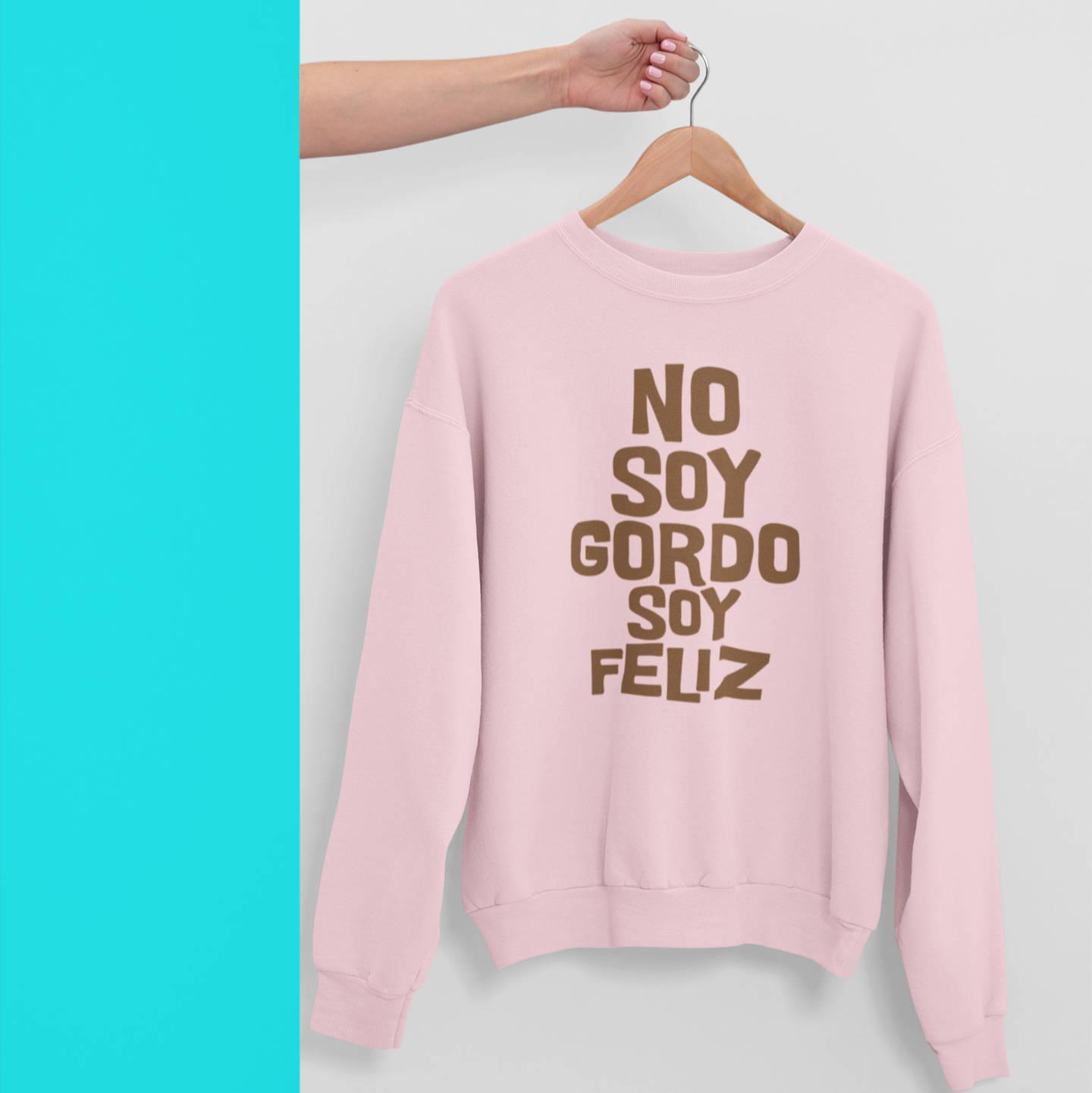 No Soy Gordo Soy Feliz Cozy Crewneck Sweater | Funny Viral Latino Meme | 3 Colors