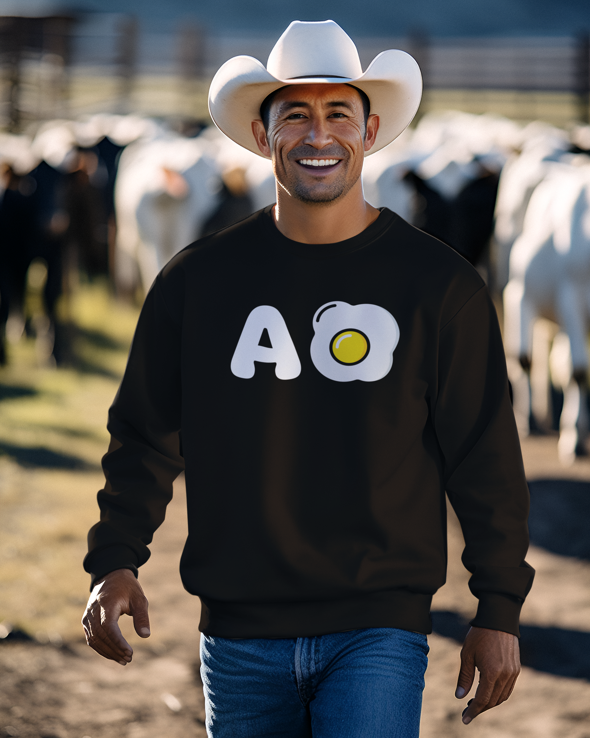 A Huevo Mexican/Central American Slang Fleece-Lined Crewneck Sweater | Mexico Joke Design Latino Pride Funny Viral