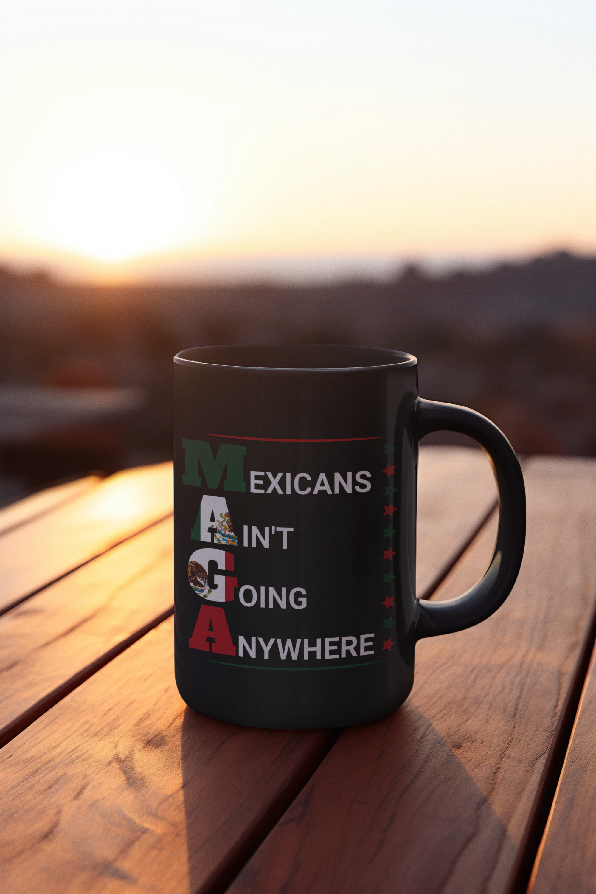 Taza de café "Los mexicanos no se van a ninguna parte" | Productos latinos virales y divertidos | 11 o 15 onzas