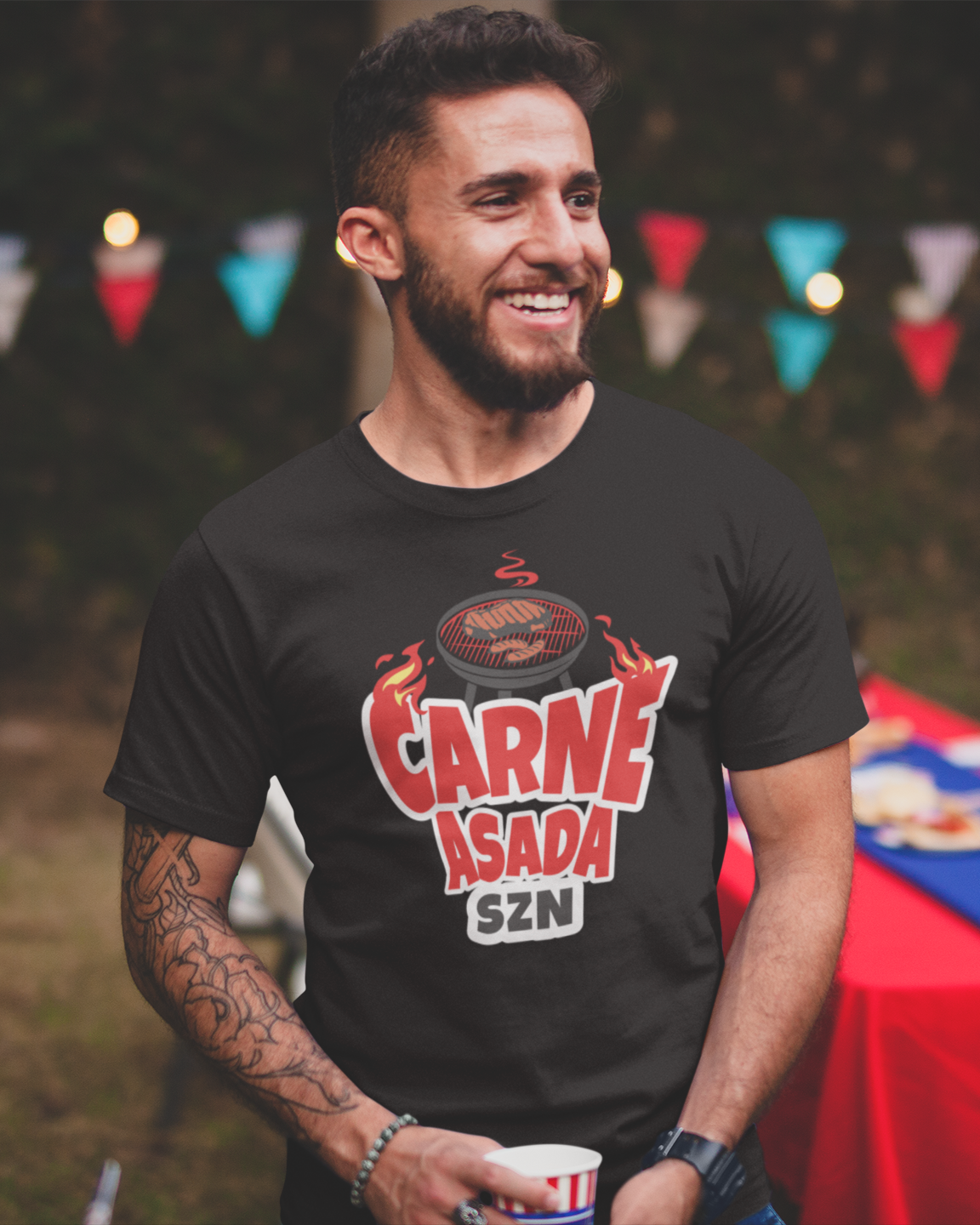 CARNE ASADA SZN T-shirt | BBQ Season July 4th USA Viva Mexico American | Latino Pride Funny Viral Tees