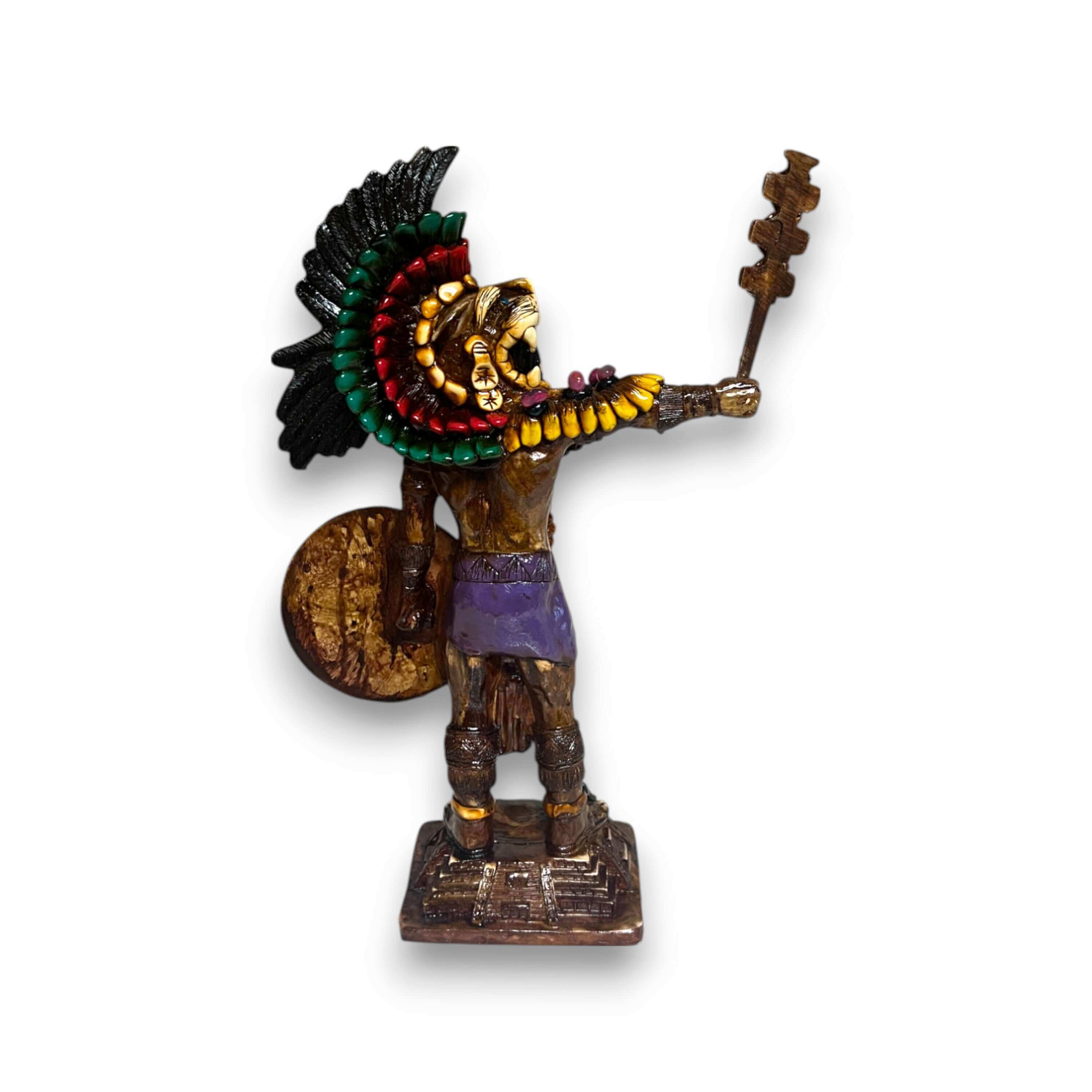 Estatua de guerrero azteca | Escultura cultural artesanal
