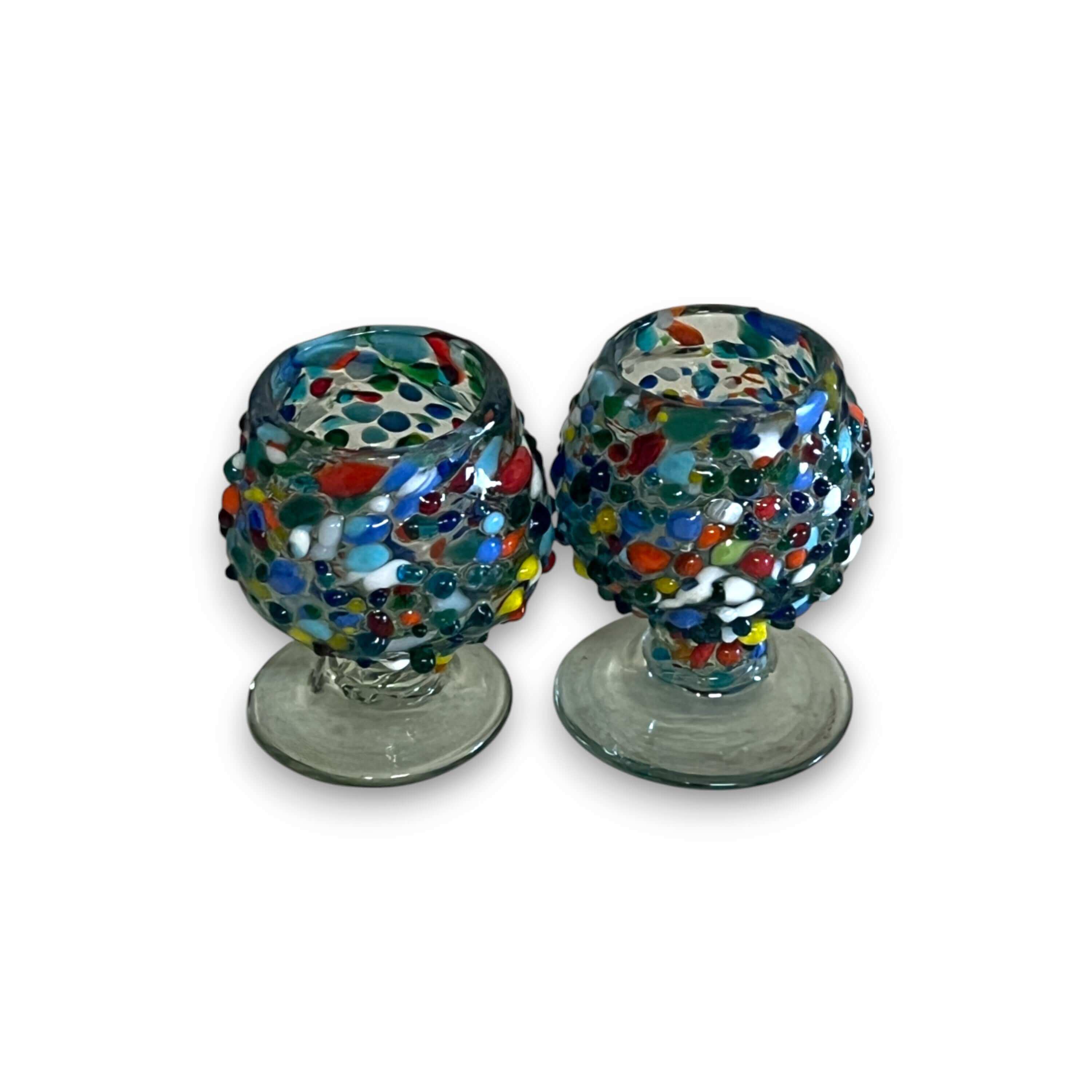 Vaso Tequilero Confeti Rock | Vaso tipo coñac mexicano hecho a mano