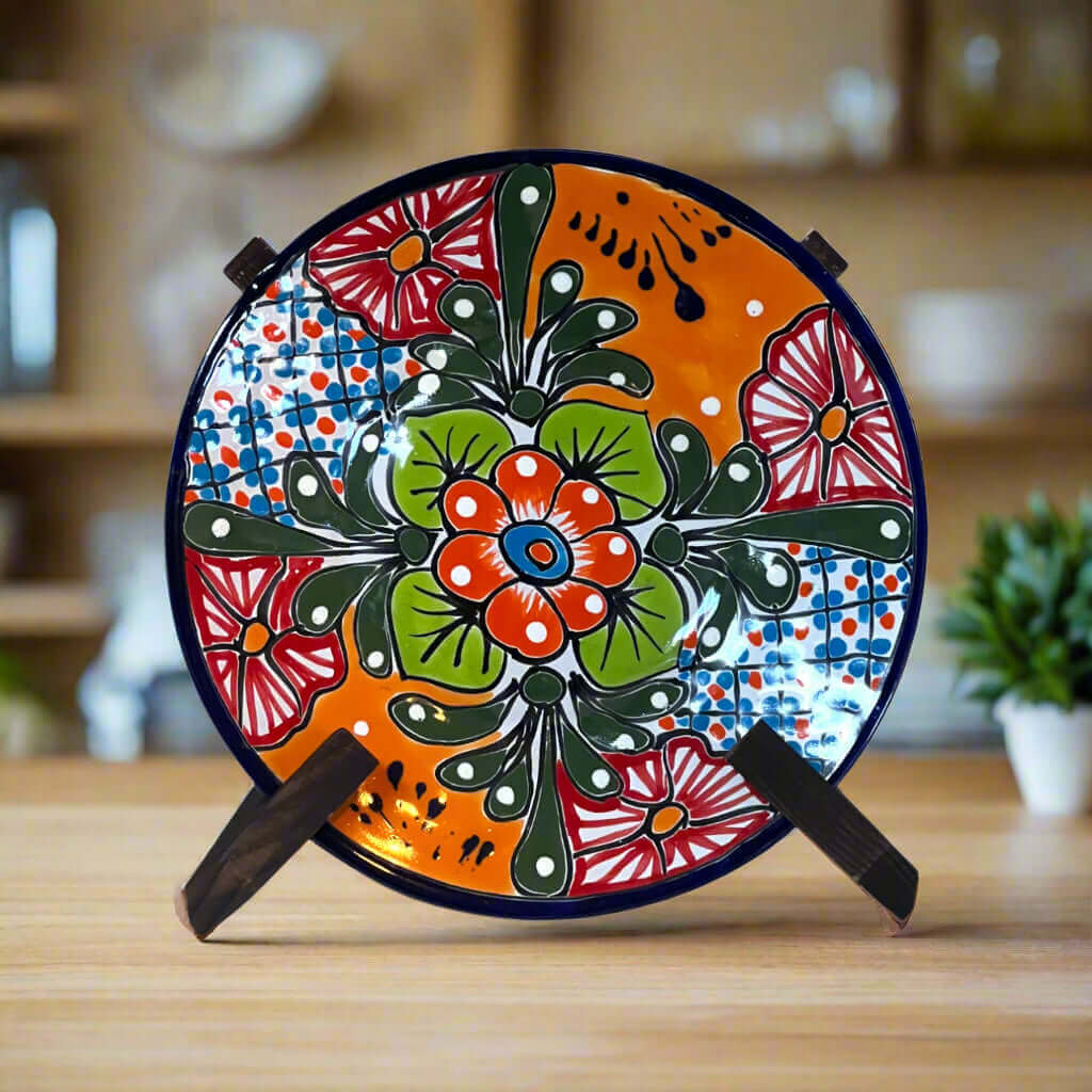 Plato llano de Talavera de 10" | Vajilla mexicana hecha a mano