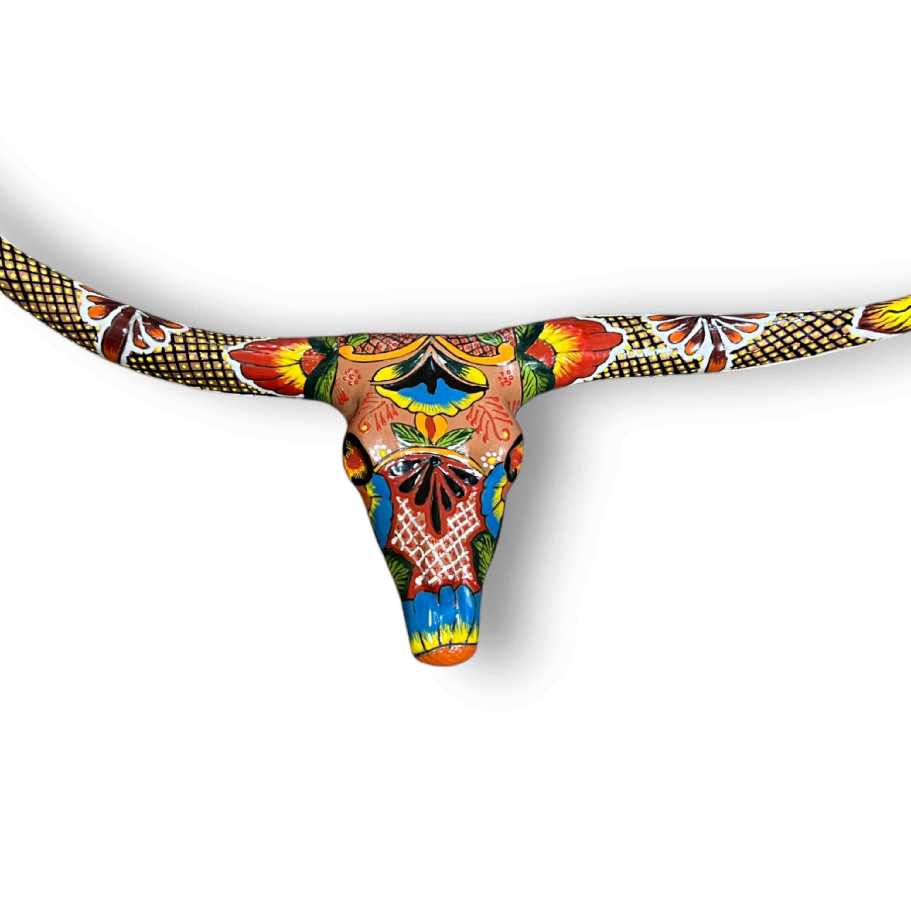 Cráneo de Toro Talavera | Arte de Pared Mexicano Hecho a Mano
