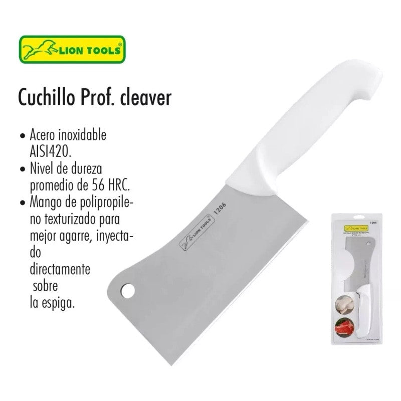 Lion Tools Cuchillo Taquero Hacha Profesional Cleaver Jumbo