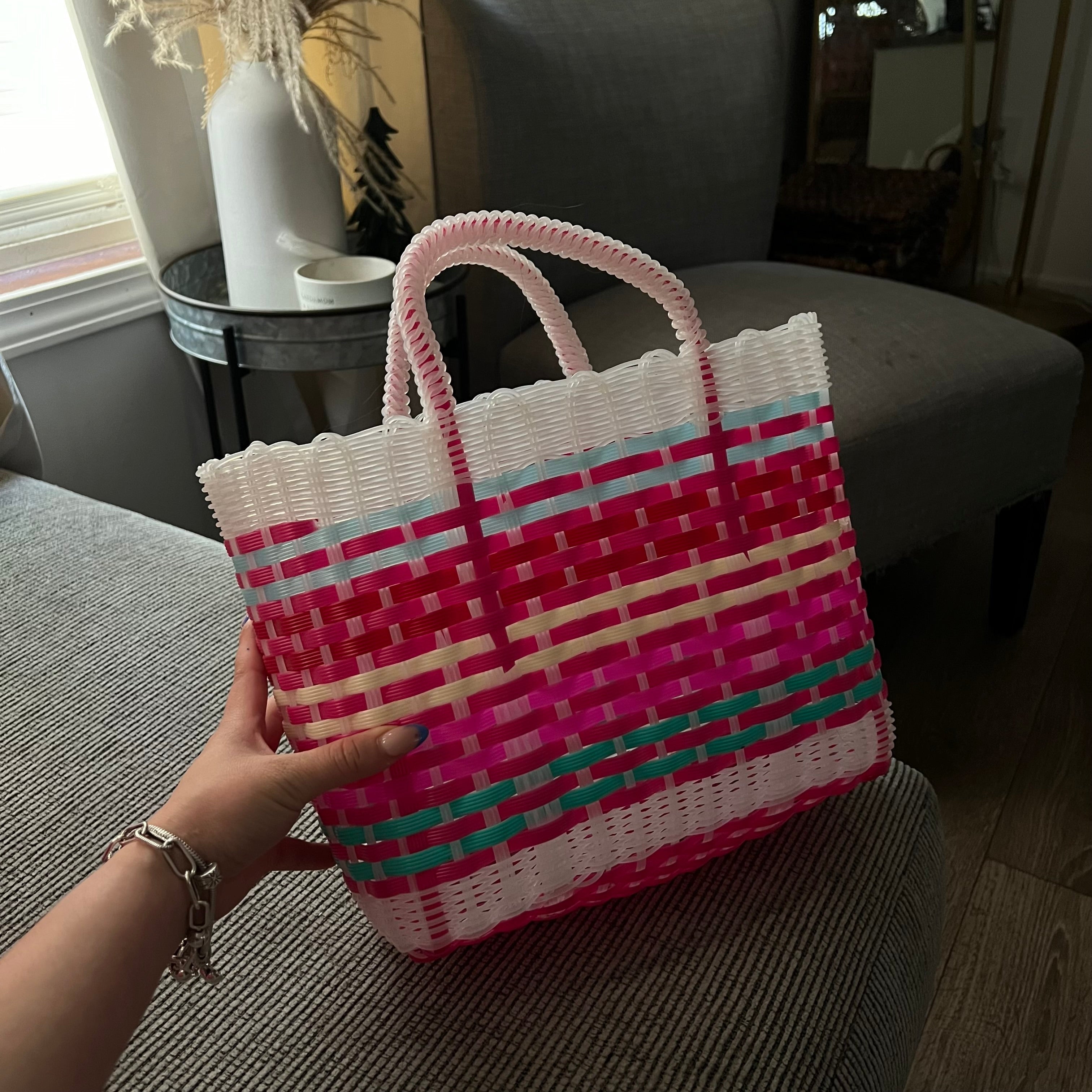 Bolsa de mercado mexicana tejida a mano