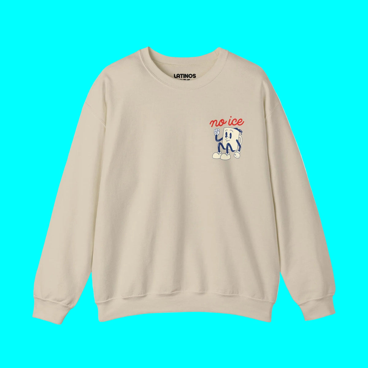 We Want No Ice In Our Community Retro Comfy Crewneck Sweatshirt | Chinga La Migra Immigration Abolish Ice Justice Fleece-Lined | 3 Colors