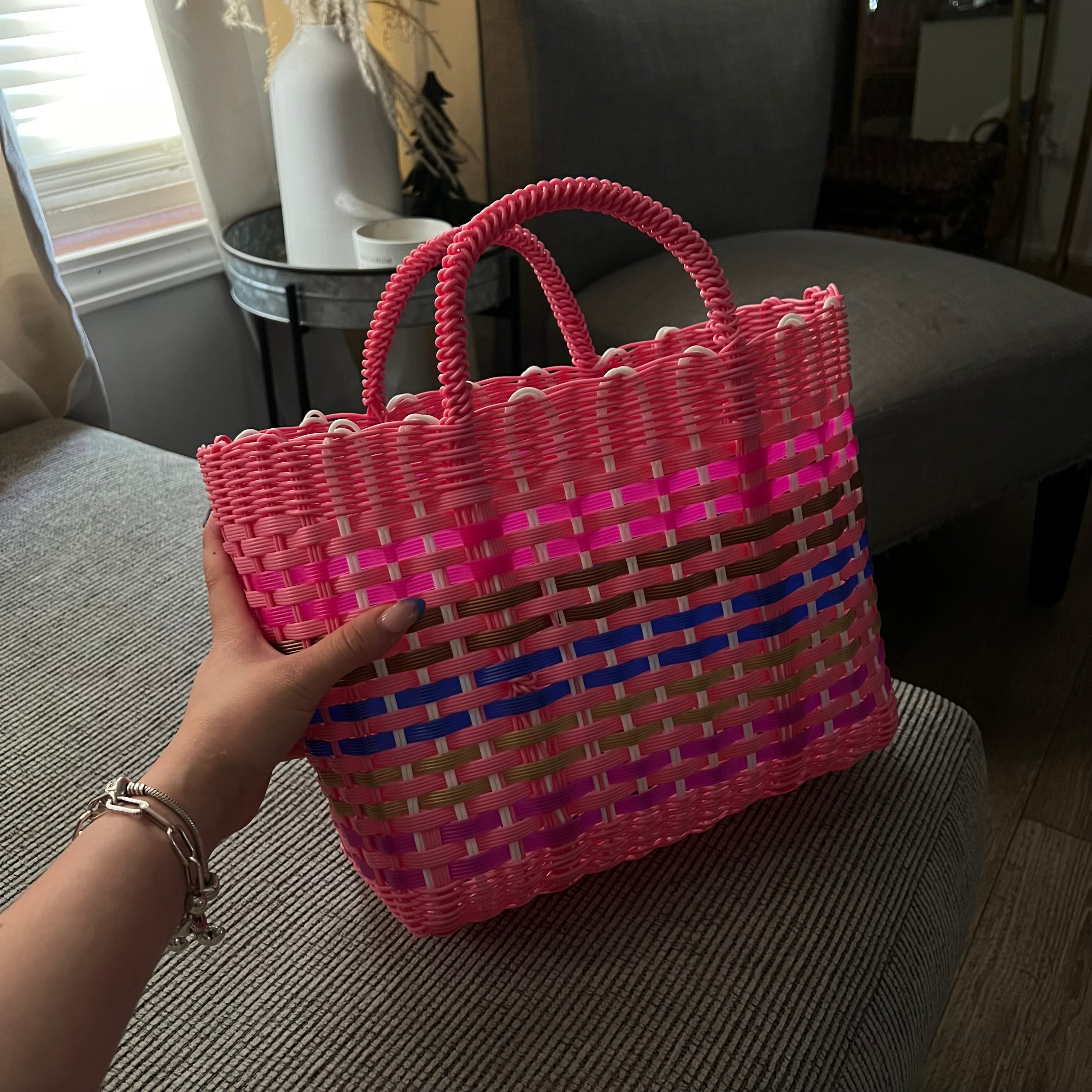 Bolsa de mercado mexicana tejida a mano