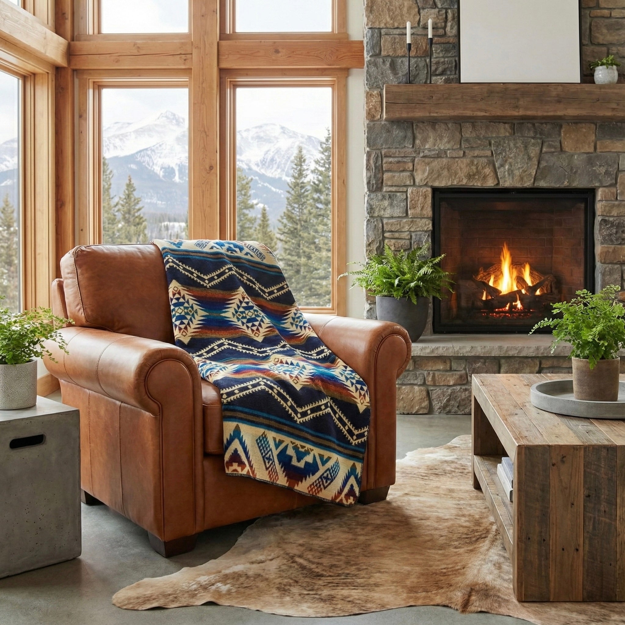 Andean Alpaca Wool Blanket - Rio