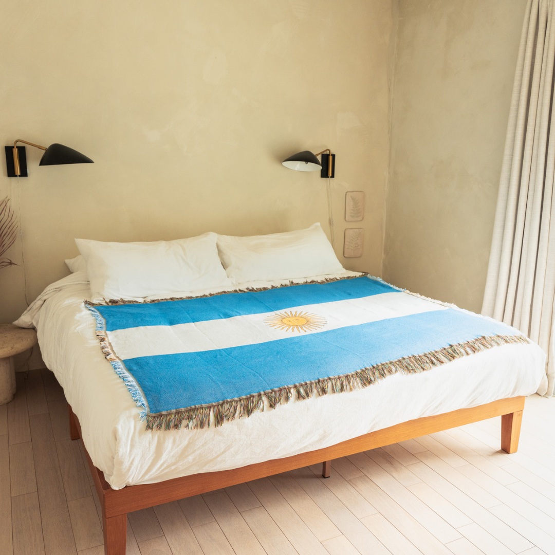 Argentina Flag Woven Throw Blanket