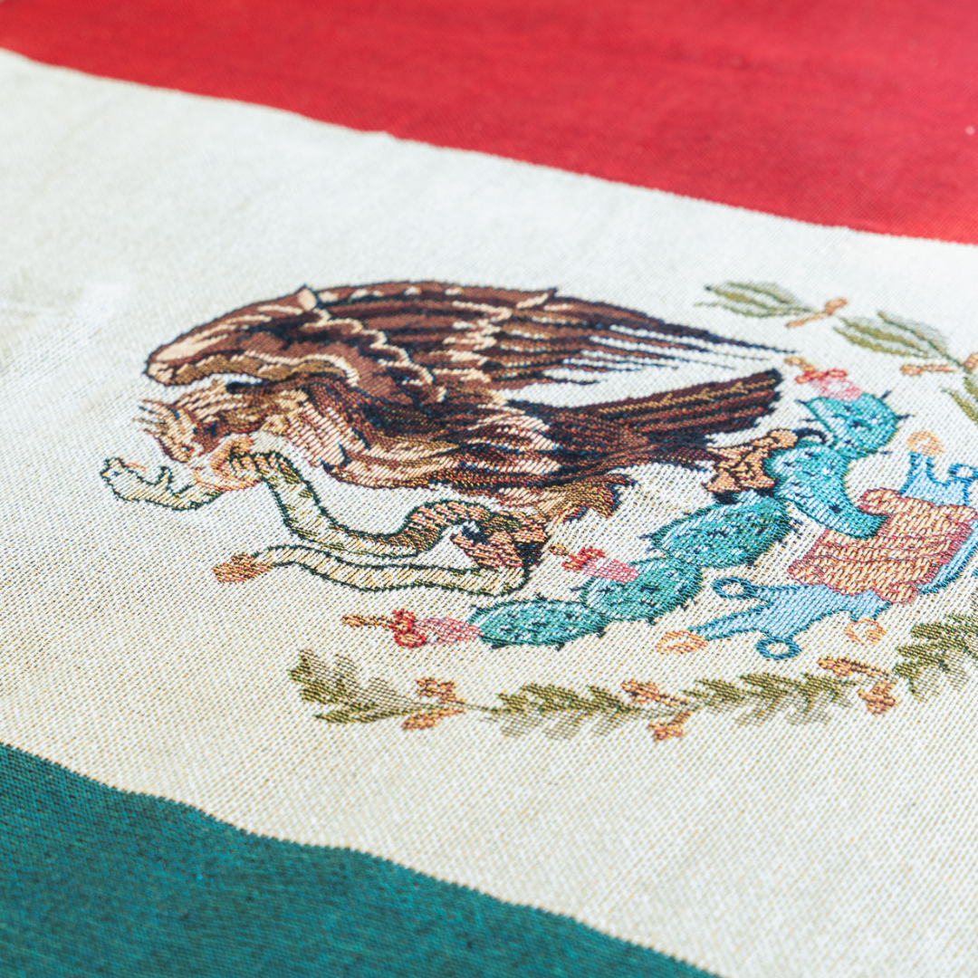 Mexico Flag Woven Throw Blanket