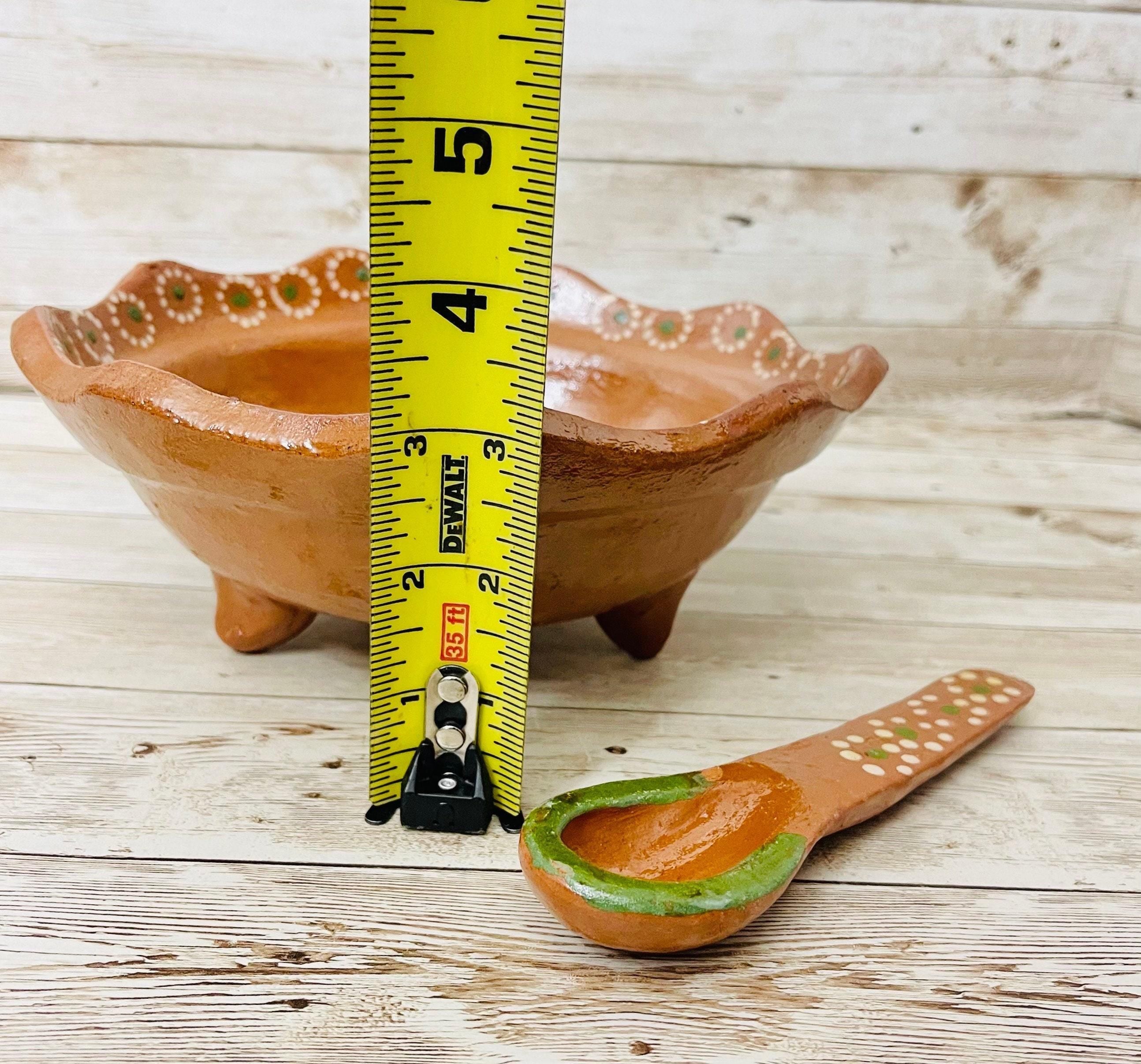 Authentic Mexican Molcajete with Spoon Molcajete Mexicano de Barro con Cuchara