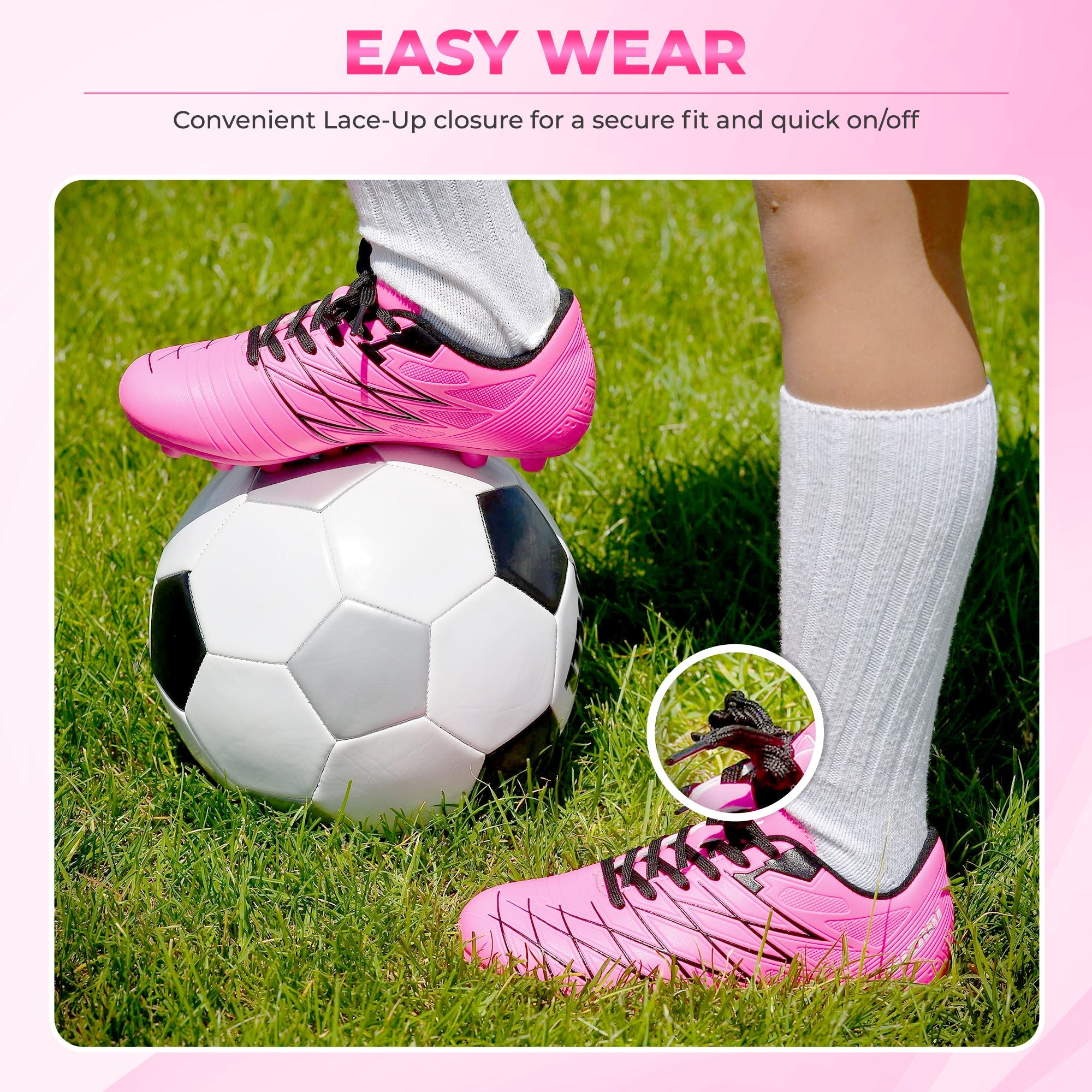 Boca Firm Ground Soccer Shoes - Pink/Black