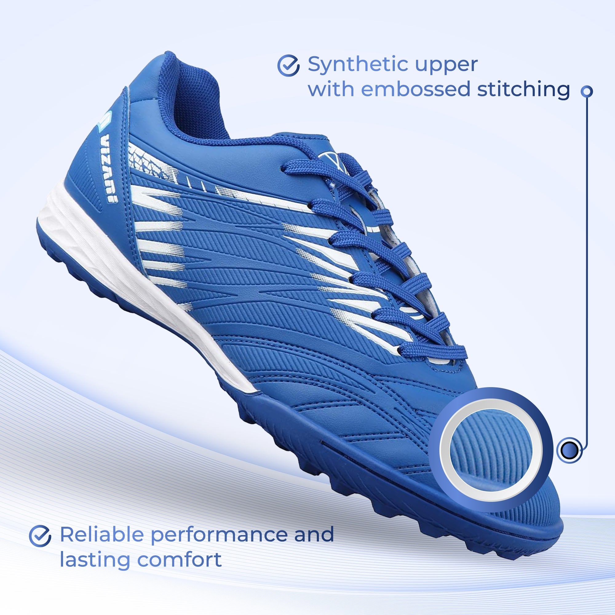 Valencia Turf Soccer Shoes - Royal/White