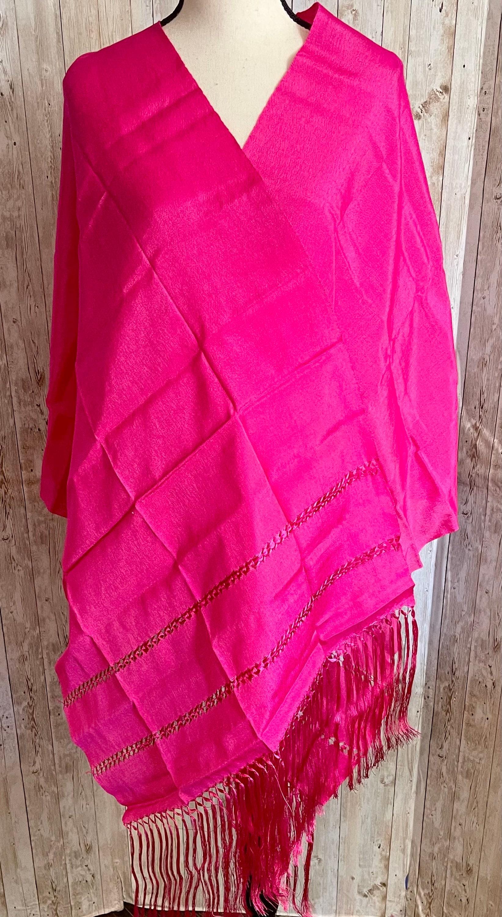 Authentic Mexican Silk Shawl Wrap Reboso Mexicano De Artiseda