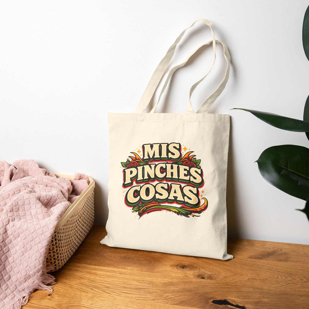 Mis Pinches Cosas Señora Canvas Tote Bag | Latino Chistosa Bolsa Floral Market | Dia De La Madre