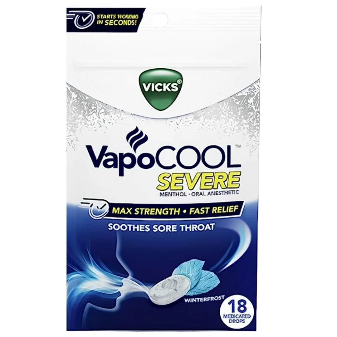 Vicks VapoCOOL Gotas Medicadas Sabor Winterfrost (18 unidades)