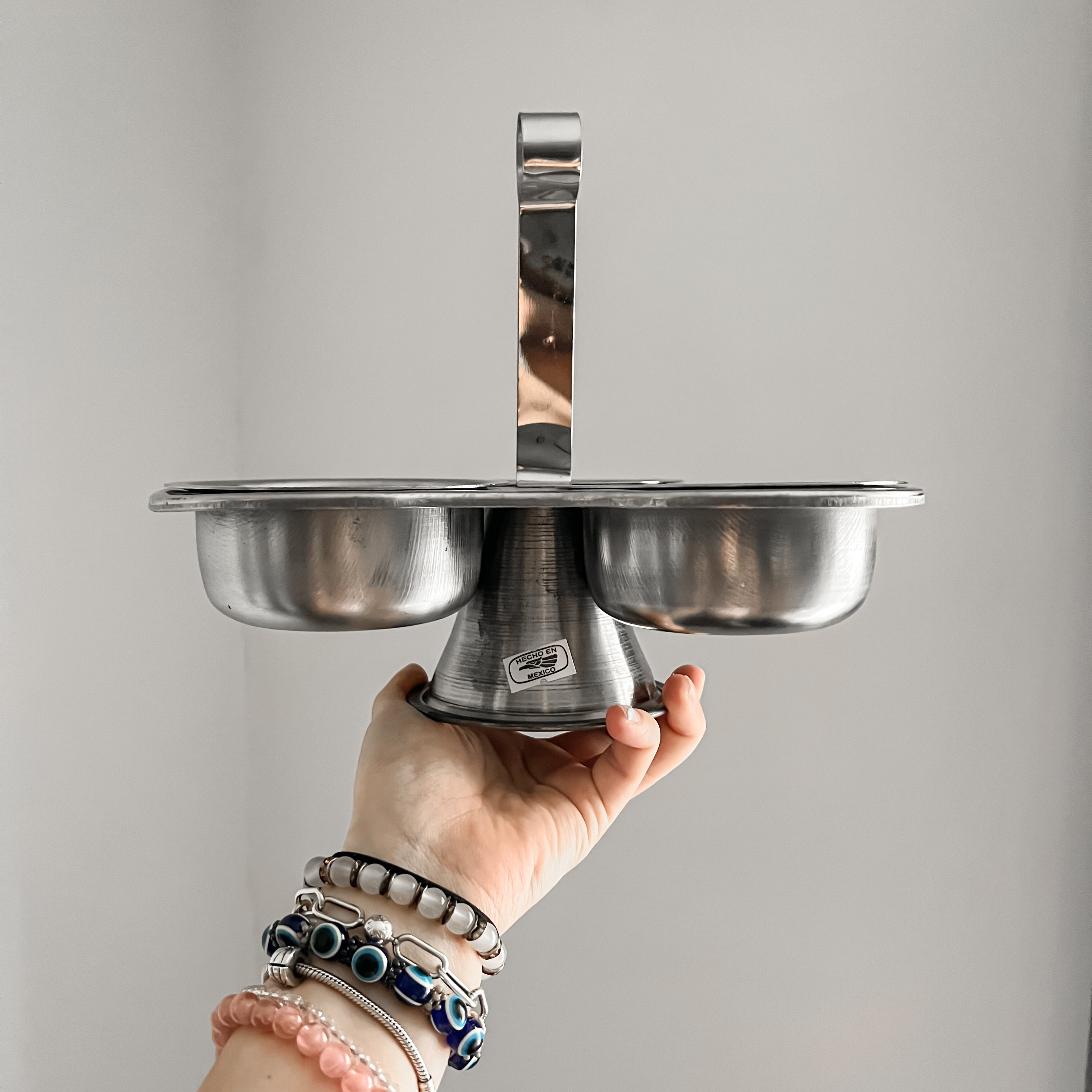 Salsera Triple de Acero Inoxidable