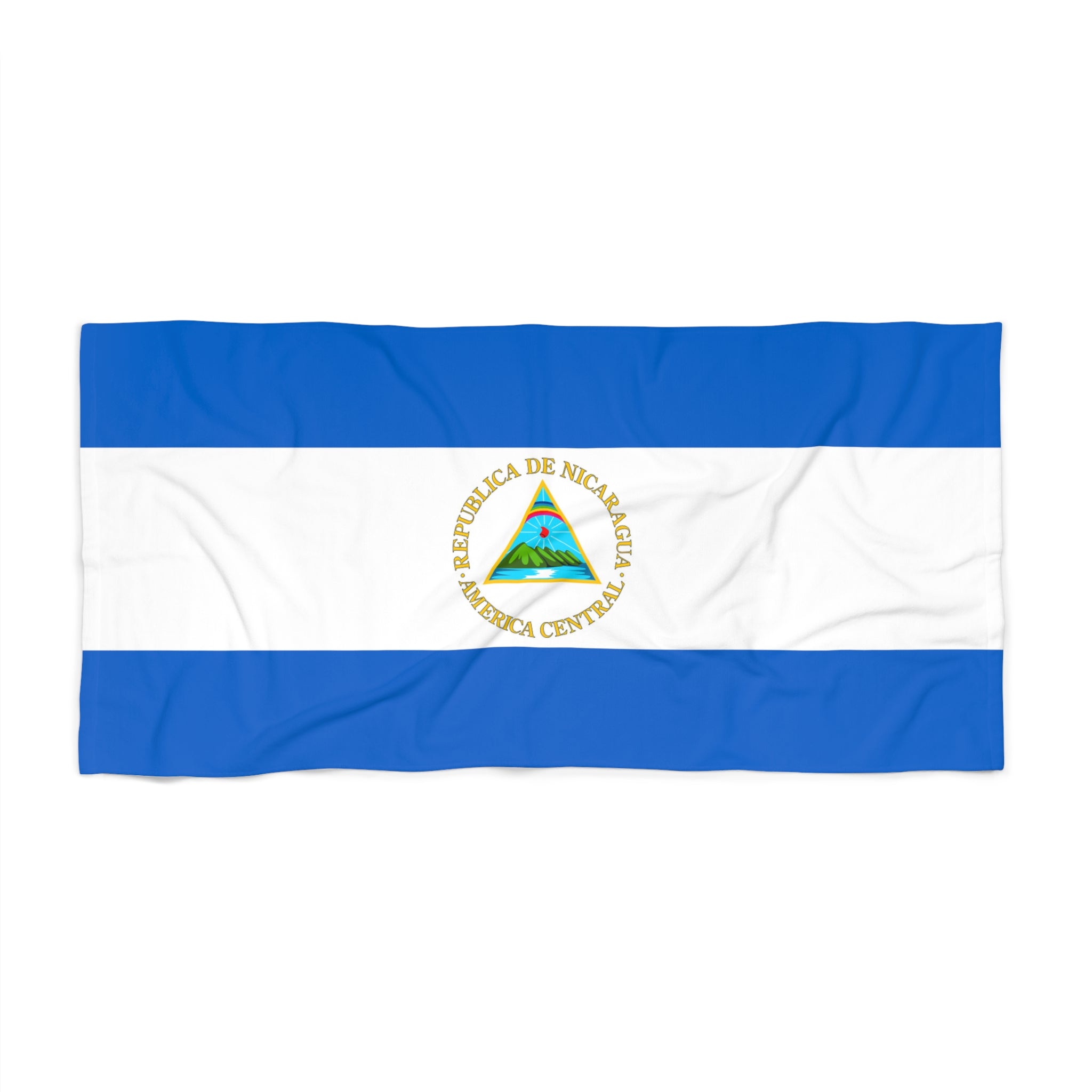Toalla de playa con la bandera de Nicaragua | Calidad y durabilidad - 2 tamaños | Orgullo nicaragüense | Regalo para nicaragüenses