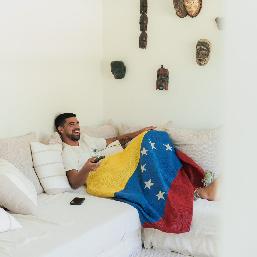 Venezuela 7 Stars Flag  Woven Throw Blanket