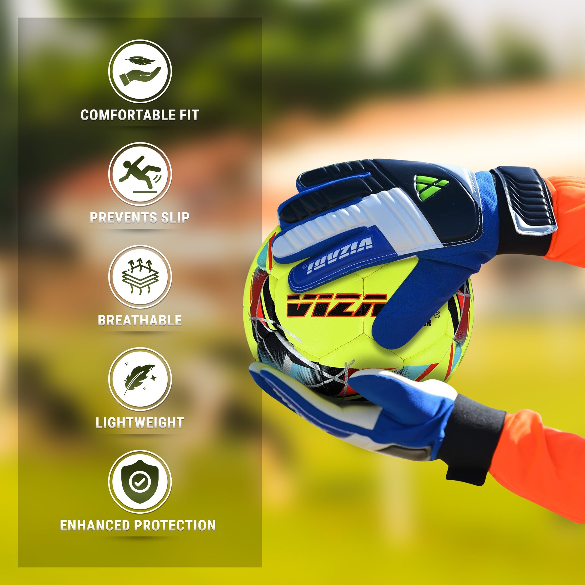 Junior Keeper Gloves-Blue/White/Black