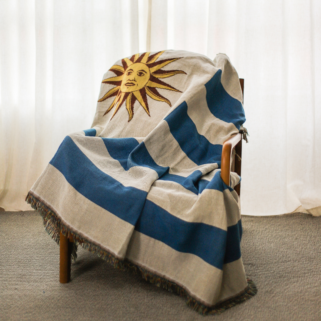 Uruguay Flag Woven Throw Blanket