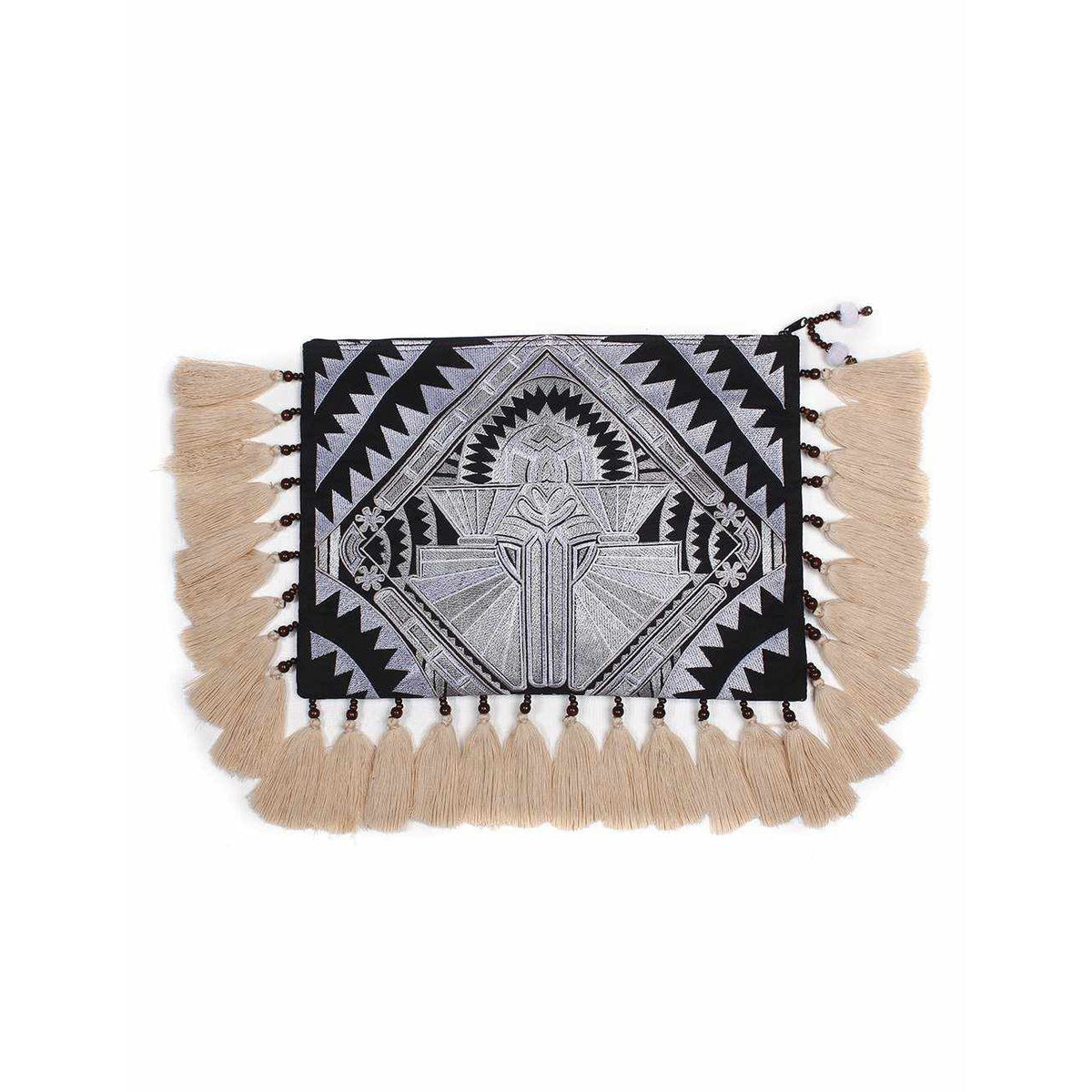 Tahj Embroidered Tassel Computer Cover Clutch - Thailand