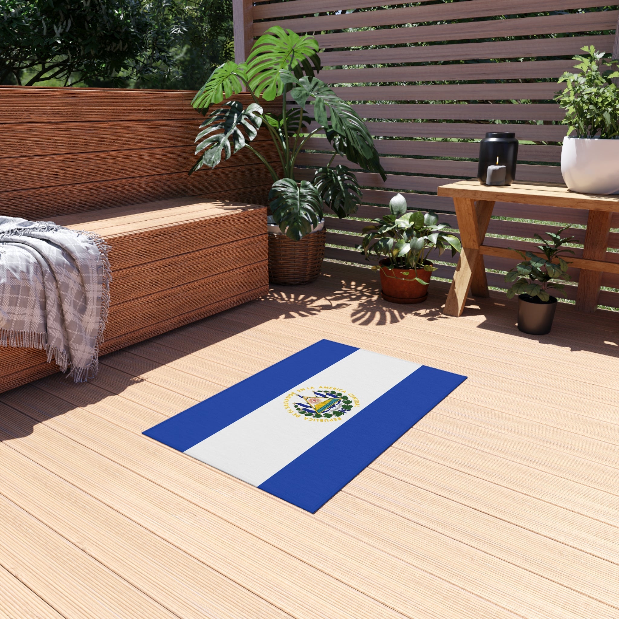 Flag Of El Salvador Outdoor Non-Slip Door Mat | San Salvador | Soyapango | Santa Ana | 24"x36"