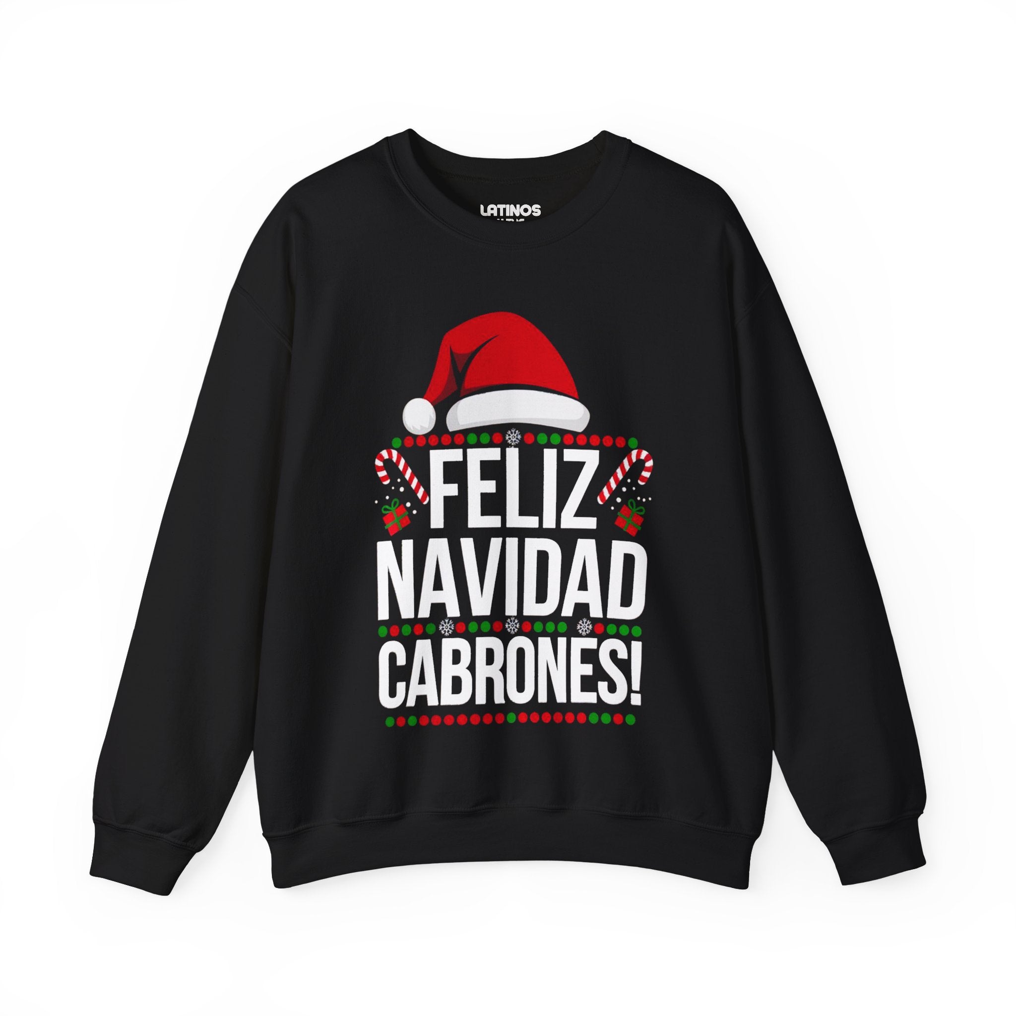 Suéter de Navidad "Feliz Navidad Cabrones" | Sudadera cómoda de cuello redondo | Divertido regalo de Navidad Latino | 4 colores