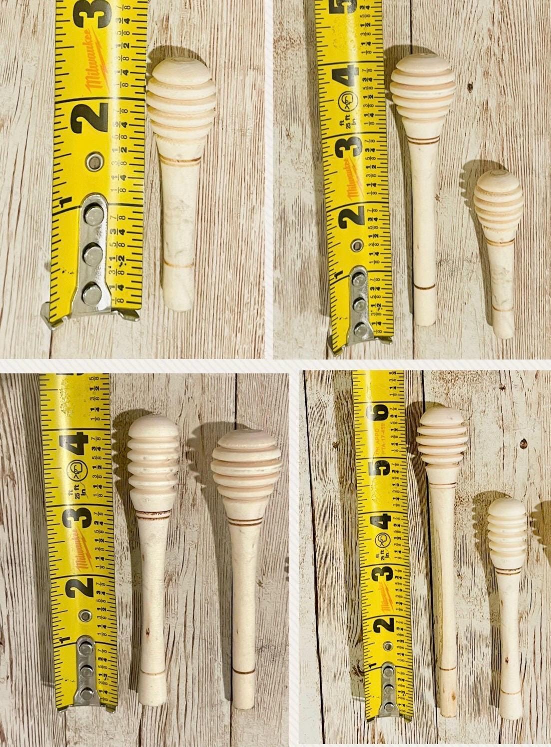 4x Mexican Honey Wood Stirrers 4 Different Sizes 4 Mieleros Mexicanos de Madera 4 Diferente Tamaños