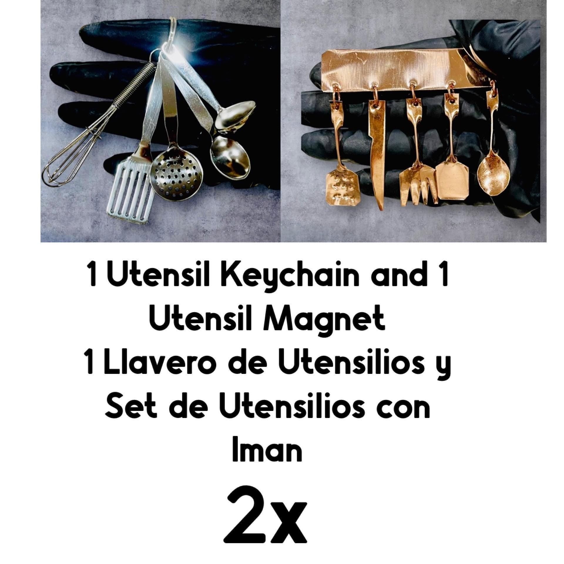 2x Mexican Miniature Utensil Magnet & Keychain 2 Utensilios en Miniatura Mexicano 1 Iman y 1 Llavero