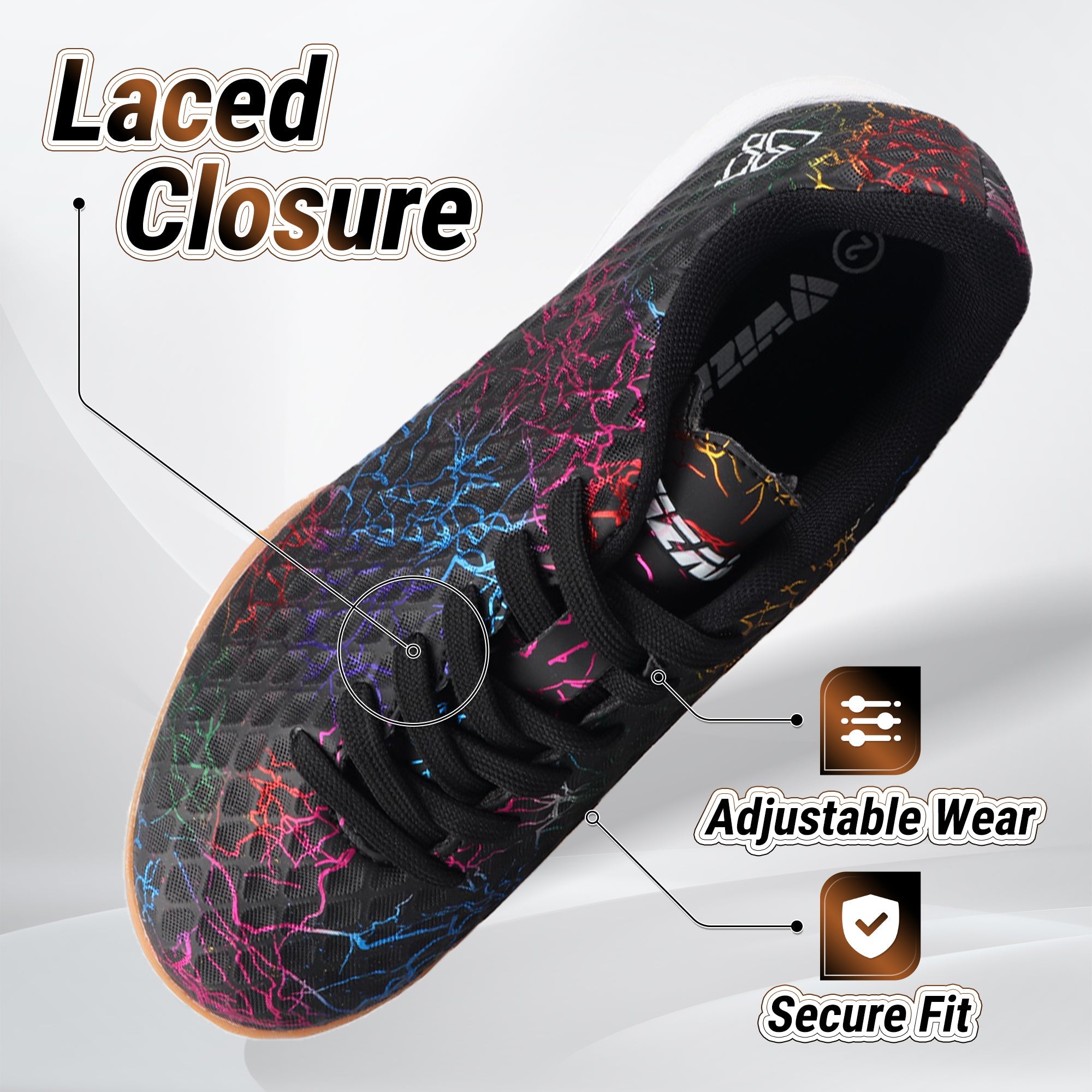 Zodiac Junior Indoor Soccer Shoes-Black