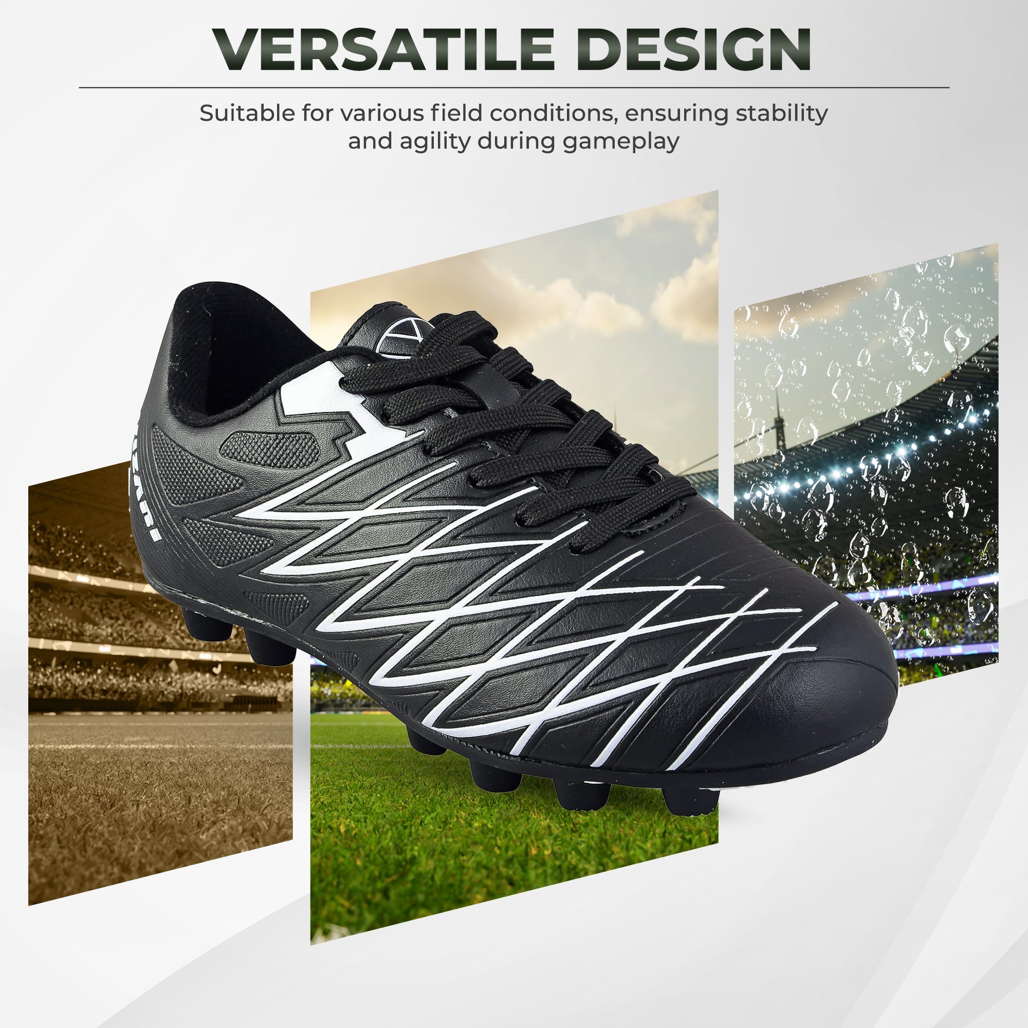 Boca Firm Ground Soccer Shoes -Black/White
