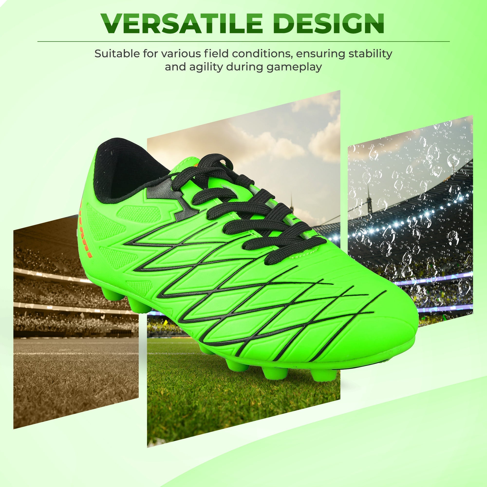 Boca Firm Ground Soccer Cleats - Green/Black