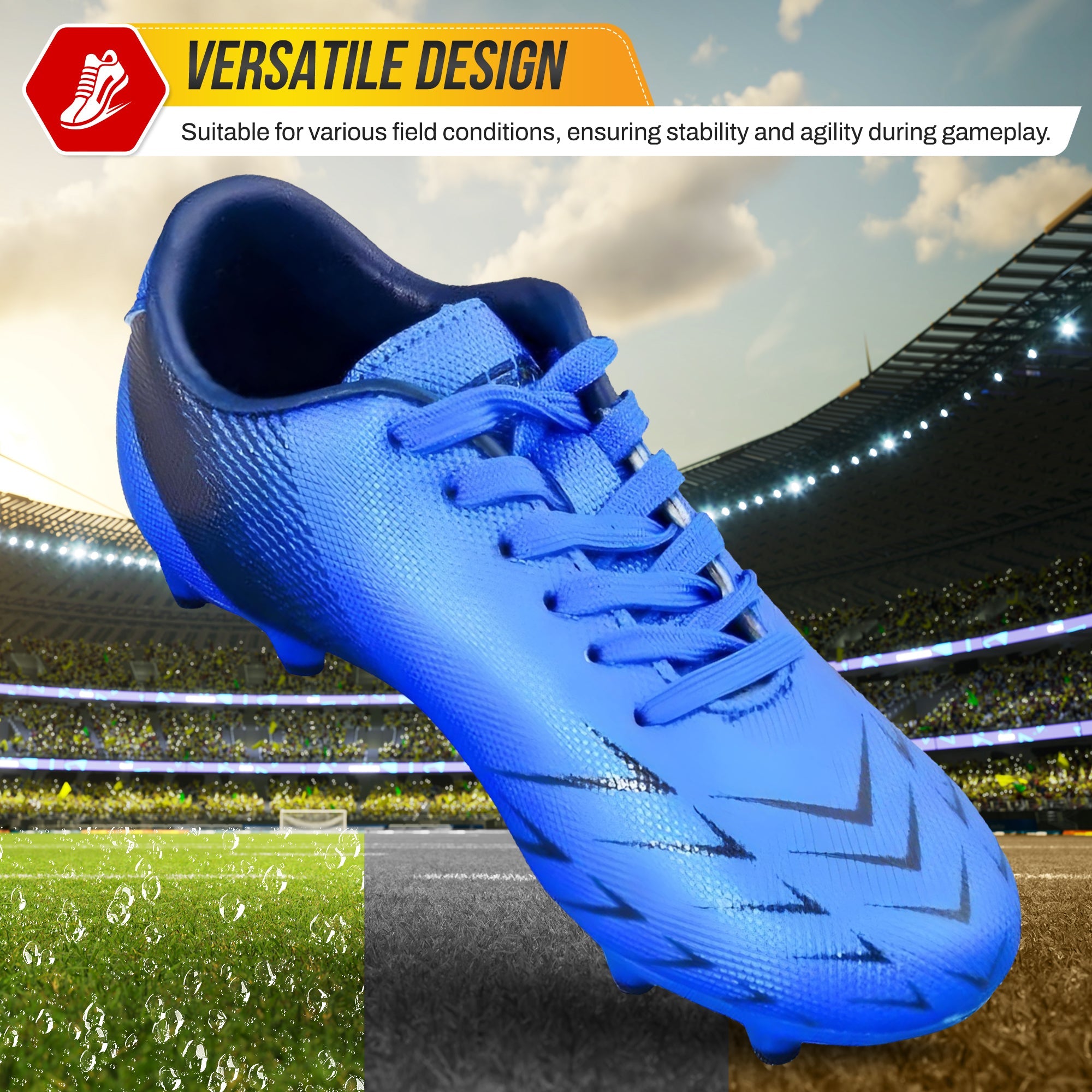 Ranger Firm Ground Soccer Shoes -Blue/Black