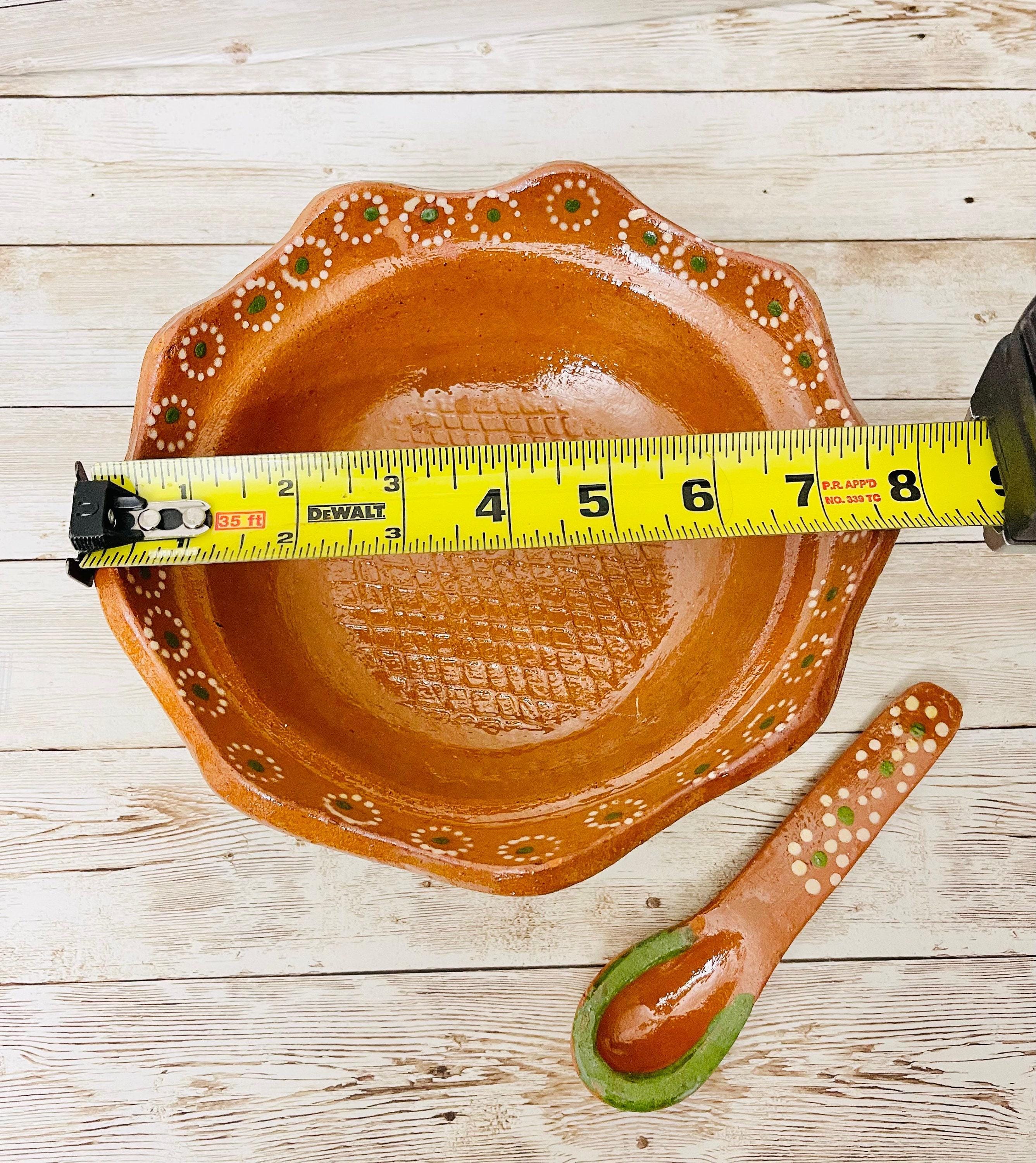 Authentic Mexican Molcajete with Spoon Molcajete Mexicano de Barro con Cuchara