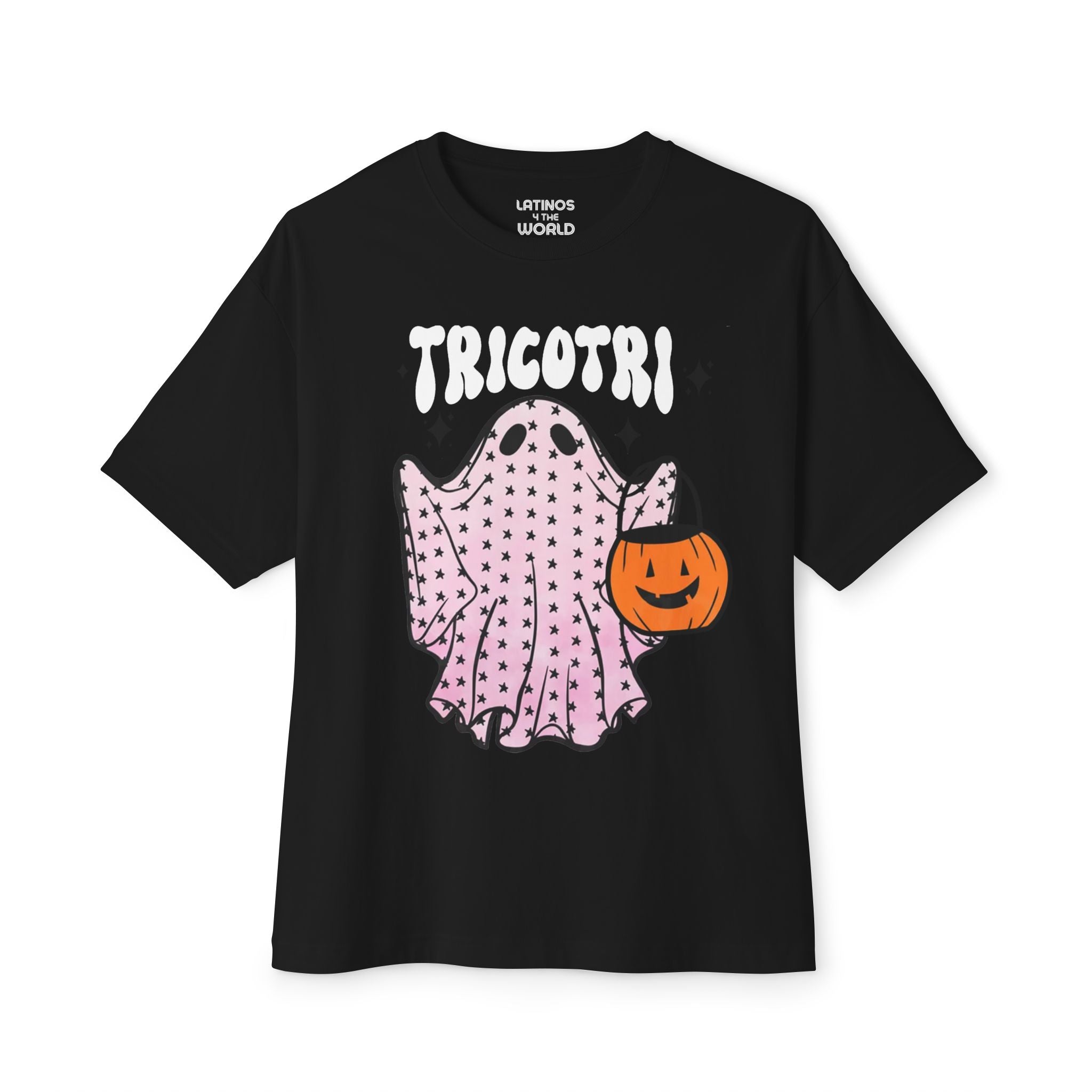 Trico Tri Latino Trick or Treat Ghost Pumpkin T-shirt | Halloween, Boo Scary Spooky Horror Costume Latino | Unisex - 3 Colors
