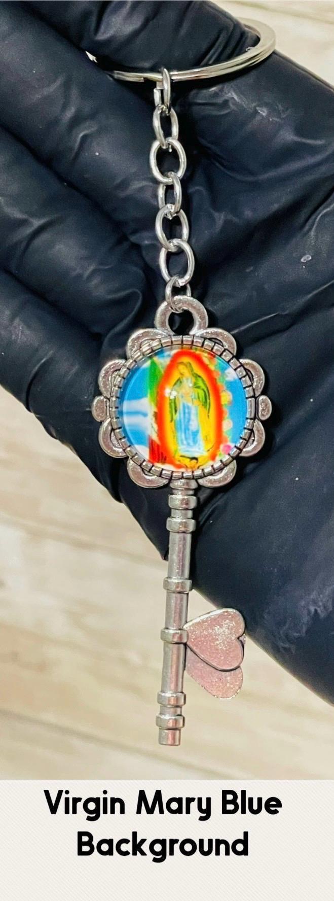 2x Virgin Mary Key Keepsakes Choose Your Color 2x Llaveros de Llave de La Virgen Maria Escoje Tus Colores