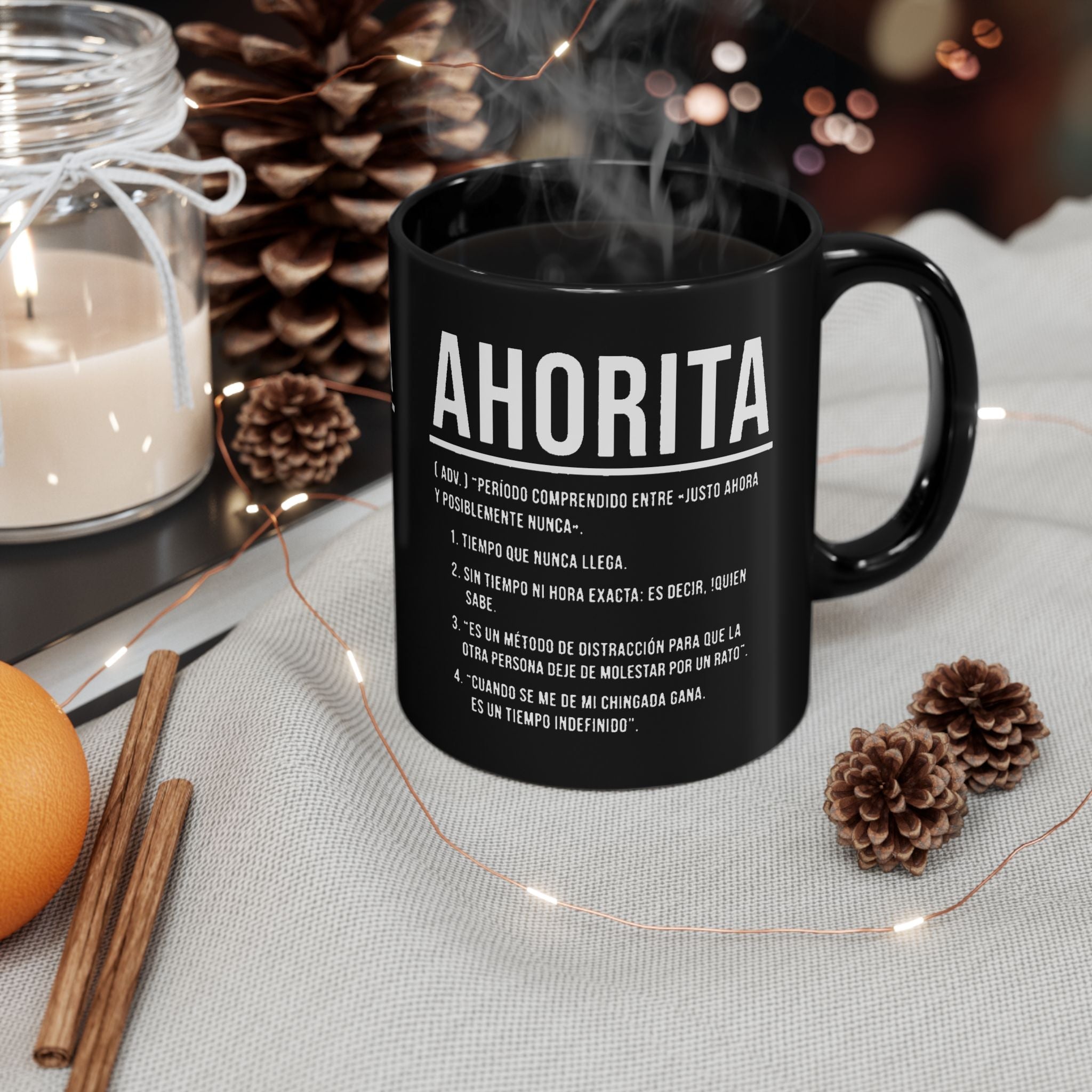 AHORITA Definición, El Tiempo Que Nunca Llega Taza de Café | Productos Latinos Virales y Divertidos | 11 o 15 Onzas