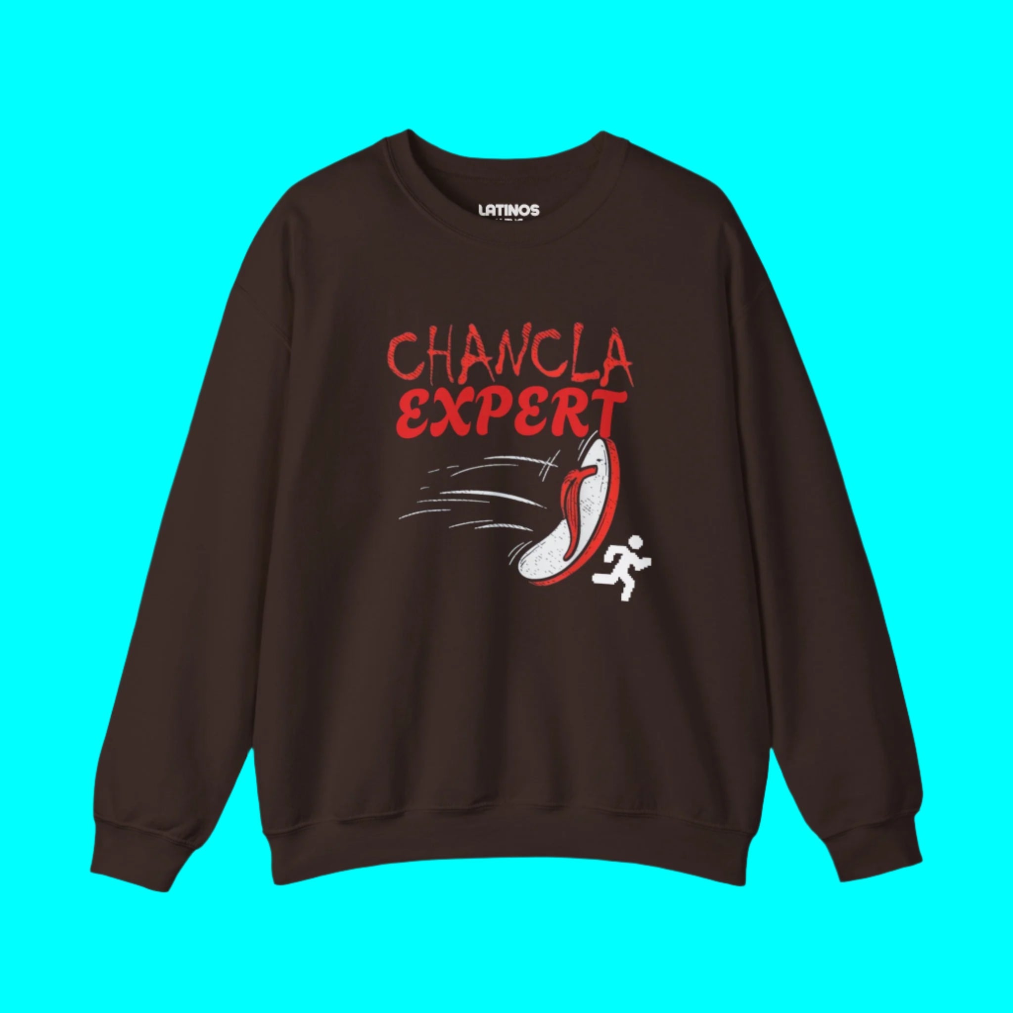 Sudadera con cuello redondo y forro polar Chancla Expert | Diseño de broma del Día de la Madre Orgullo latino Divertida sudadera viral