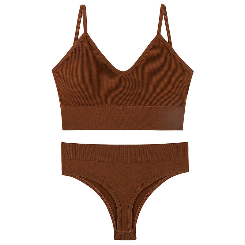 Women Seamless Bra Top Fitness Swimwear Push Up Exercise Bikini For Women 2 Pieces Ribbed Seamless Yoga Bikini Sets Sports Bra And Underwear Set 2 Piece High Waist Summer Bikini