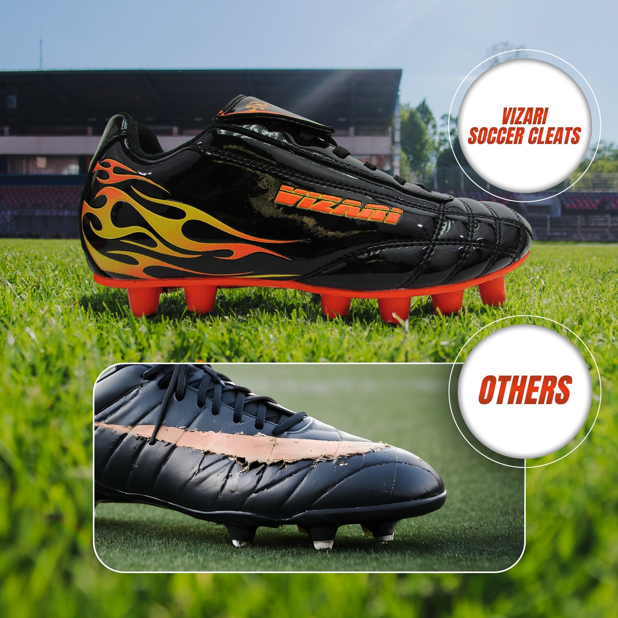 Blaze Firm Ground Soccer Shoes -Black/Orange